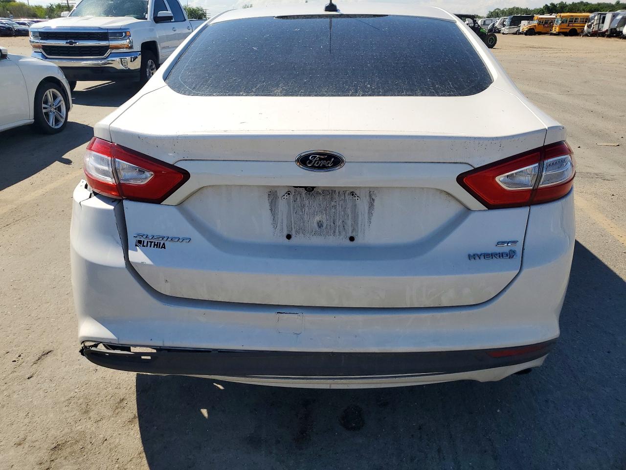 2013 Ford Fusion Se Hybrid White vin: 3FA6P0LU3DR150362