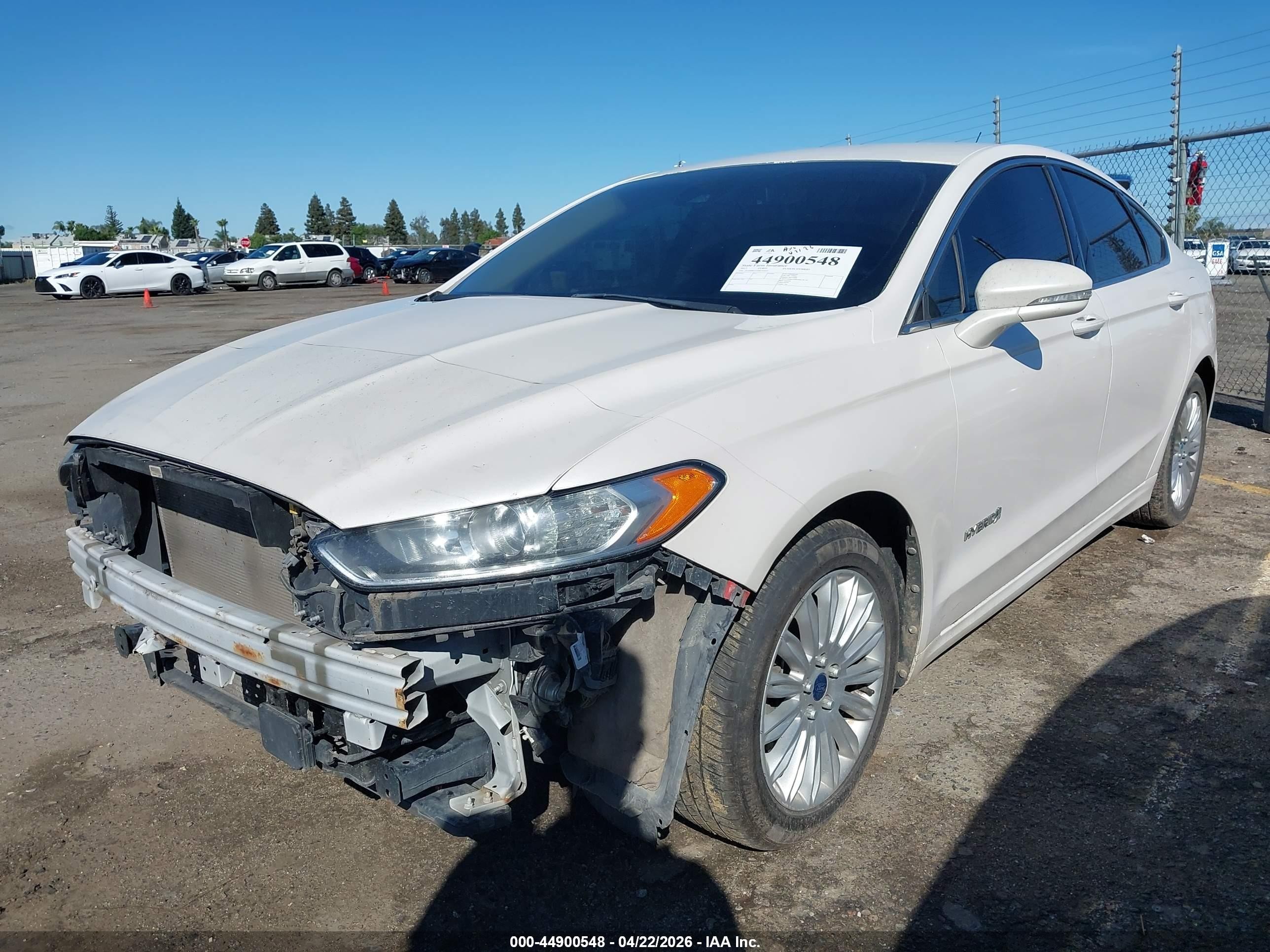 2013 Ford Fusion Hybrid Se White vin: 3FA6P0LU3DR157411