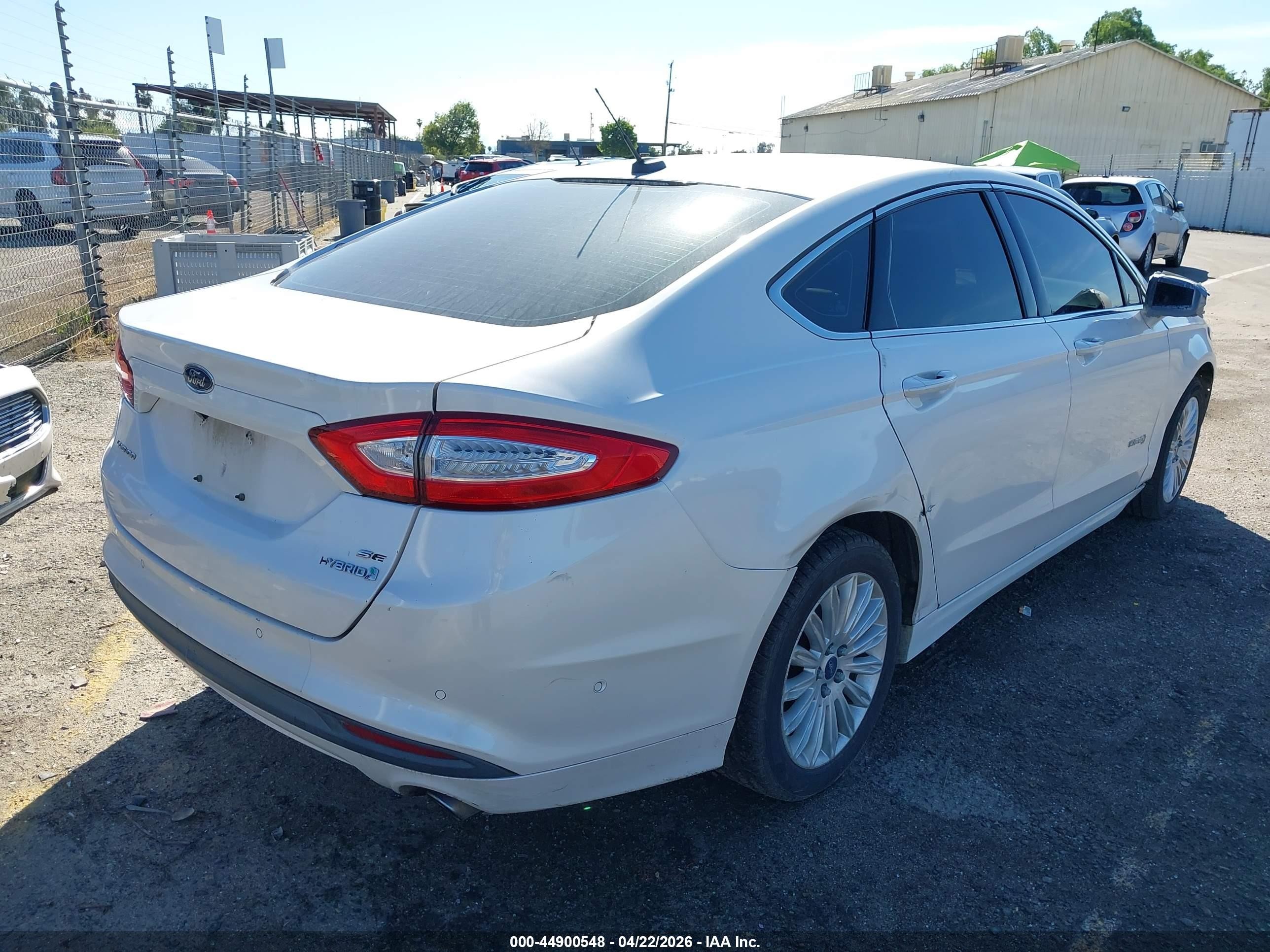 2013 Ford Fusion Hybrid Se White vin: 3FA6P0LU3DR157411