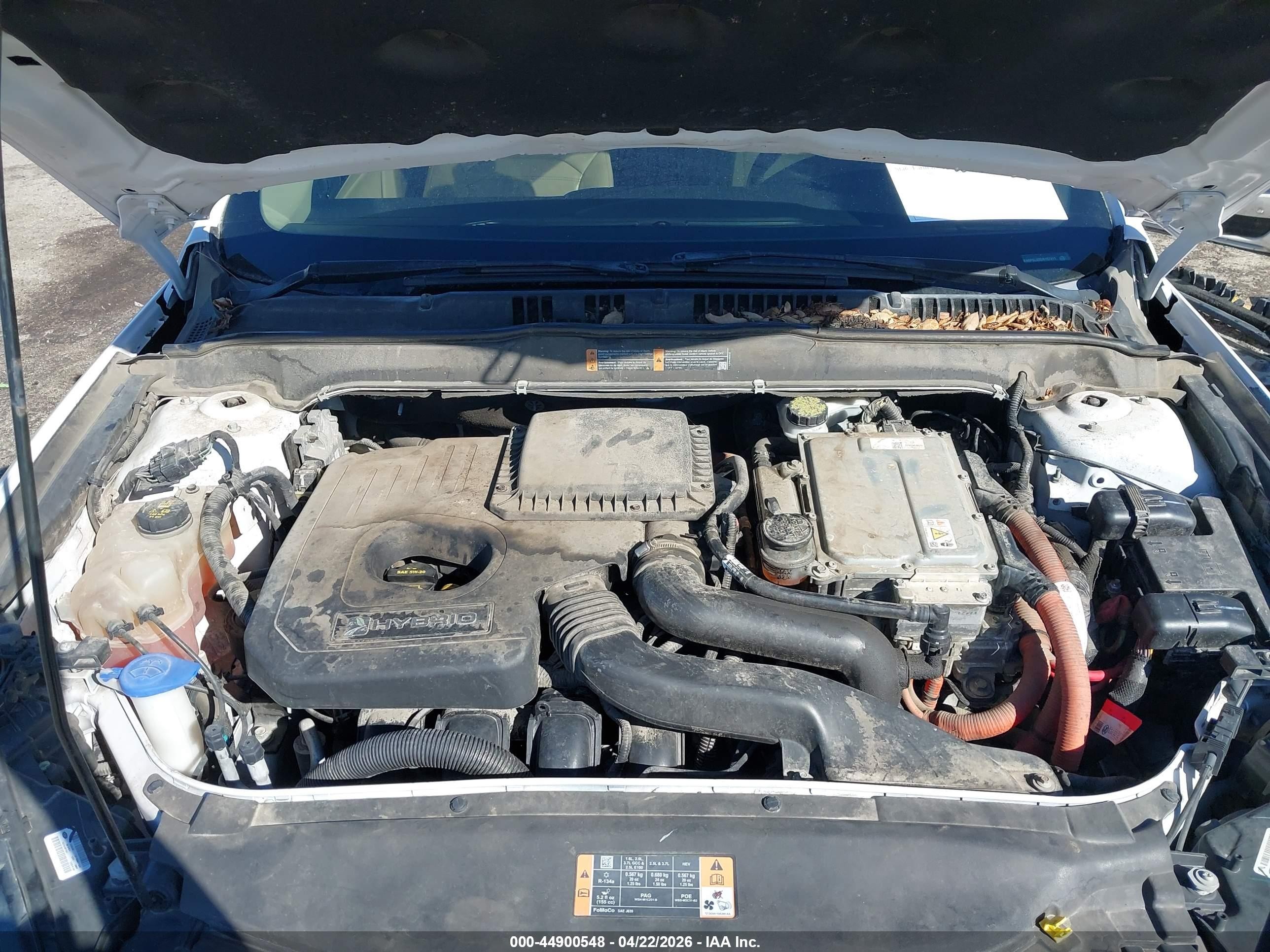 2013 Ford Fusion Hybrid Se White vin: 3FA6P0LU3DR157411