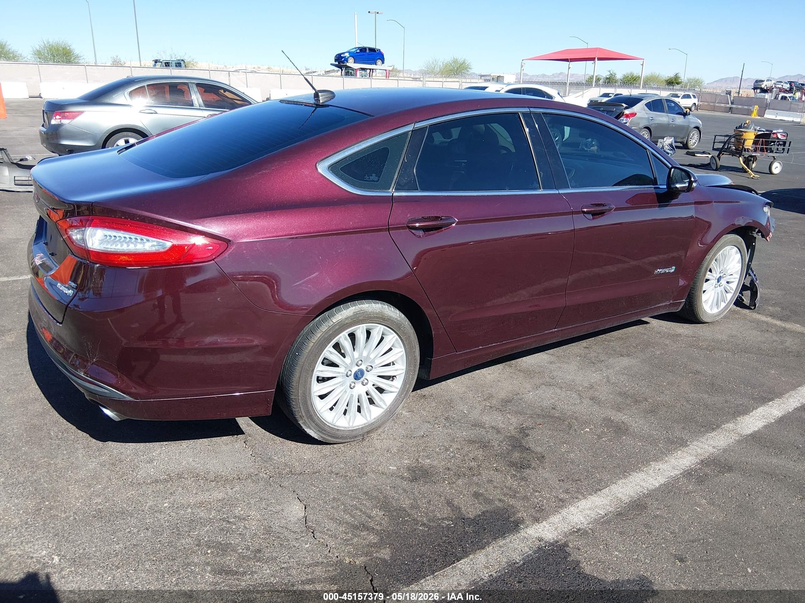 2013 Ford Fusion Hybrid Se Burgundy vin: 3FA6P0LU3DR196631