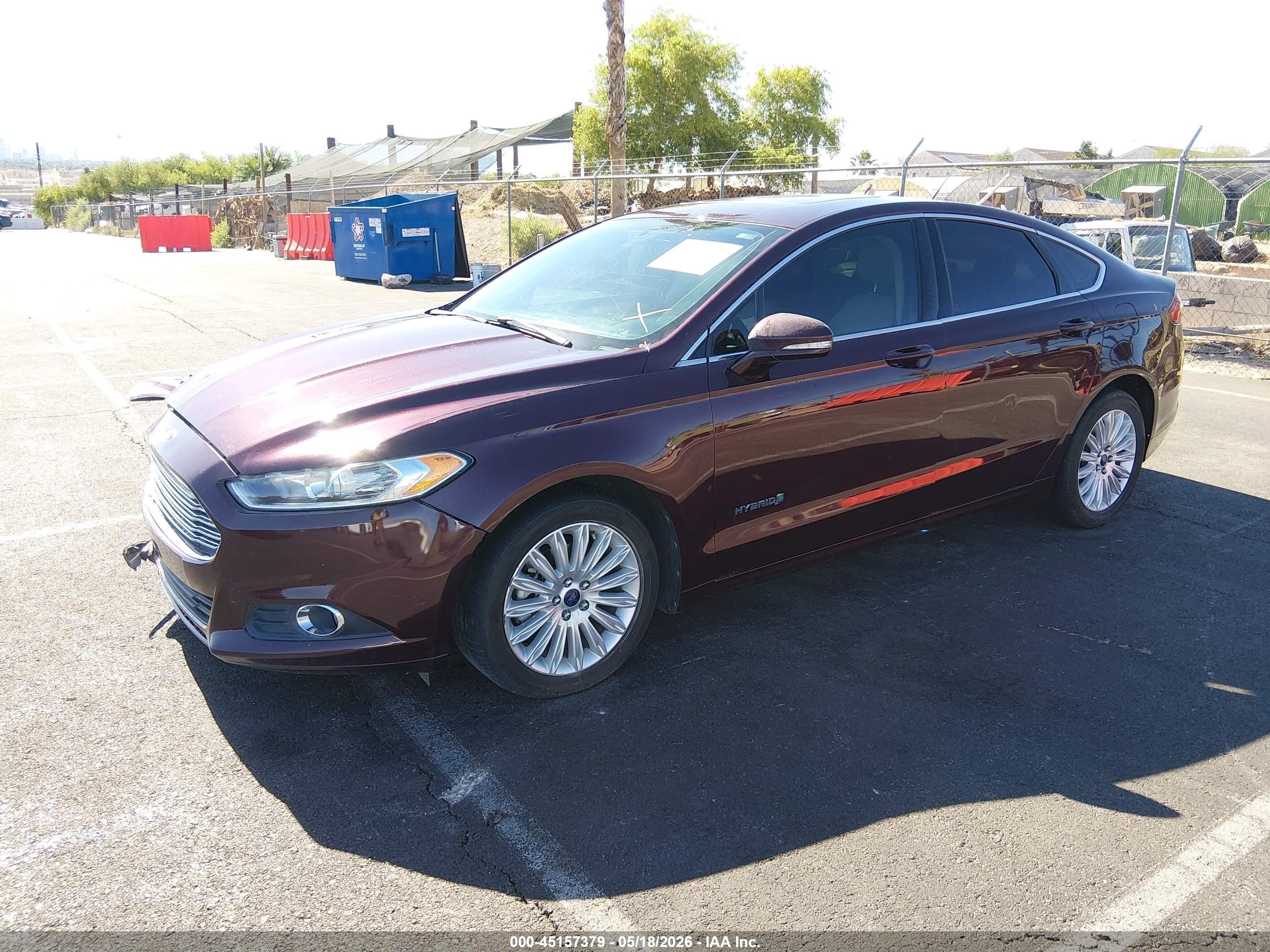 2013 Ford Fusion Hybrid Se Burgundy vin: 3FA6P0LU3DR196631