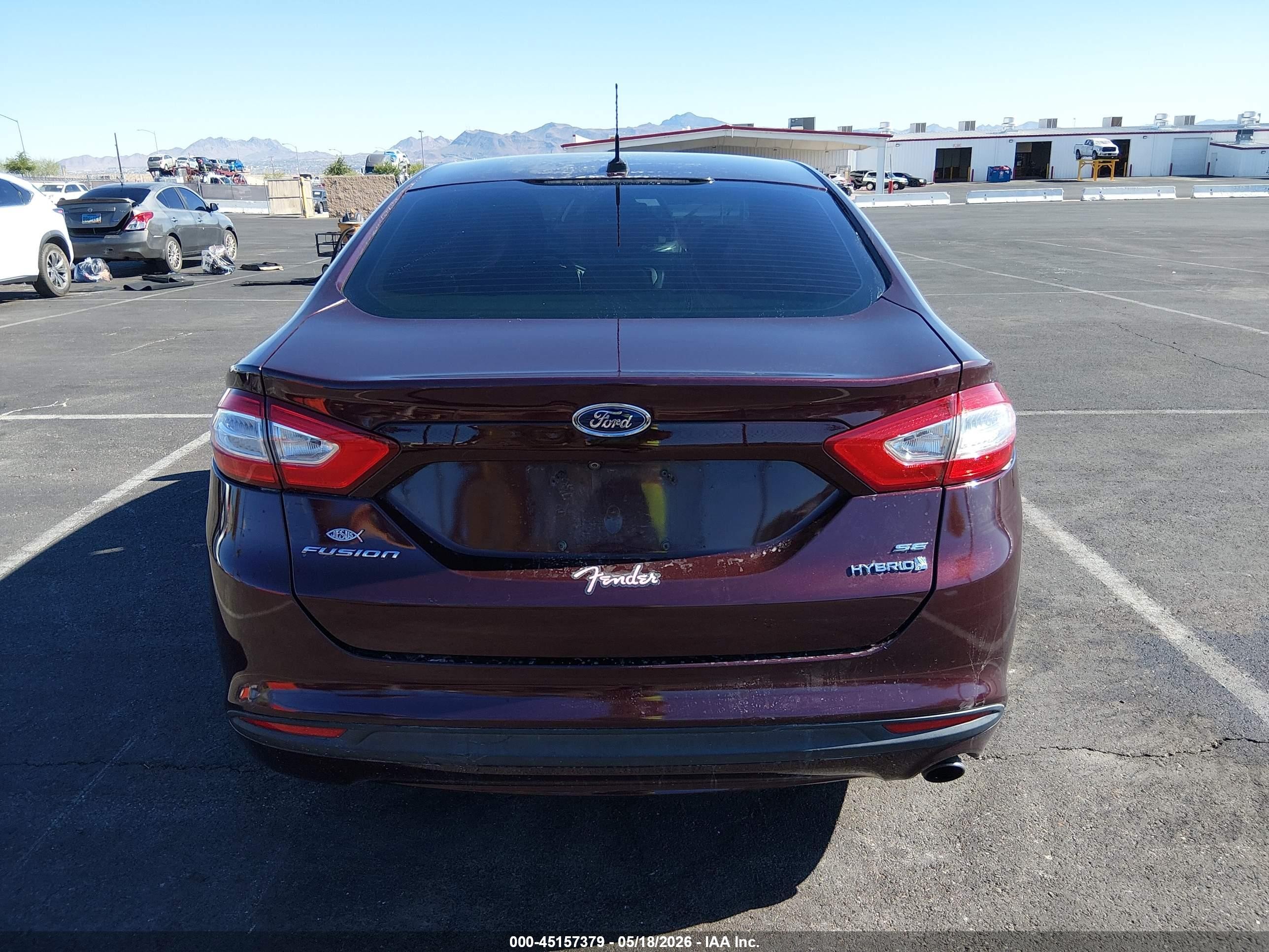 2013 Ford Fusion Hybrid Se Burgundy vin: 3FA6P0LU3DR196631