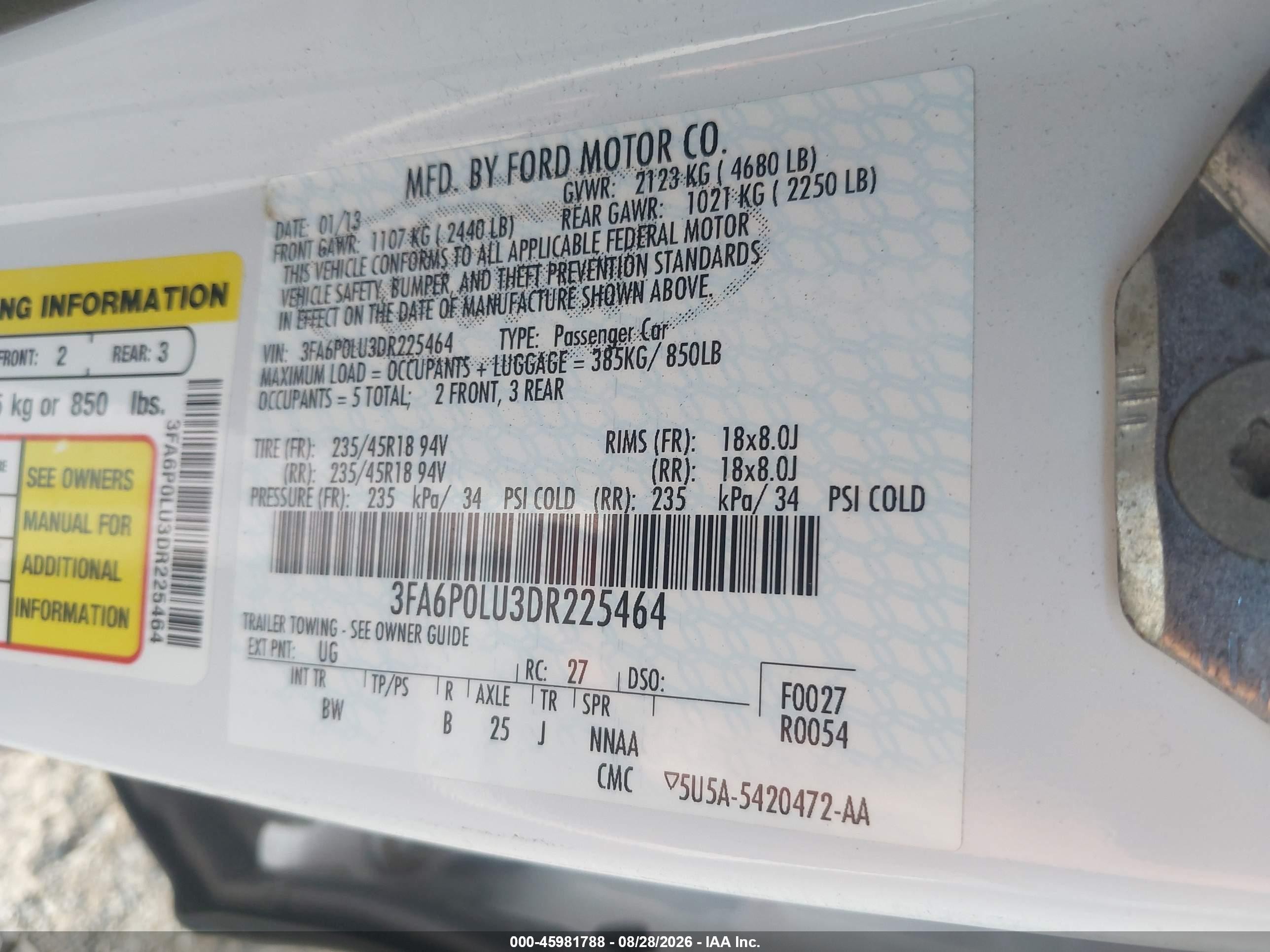 2013 Ford Fusion Hybrid Se Белый vin: 3FA6P0LU3DR225464