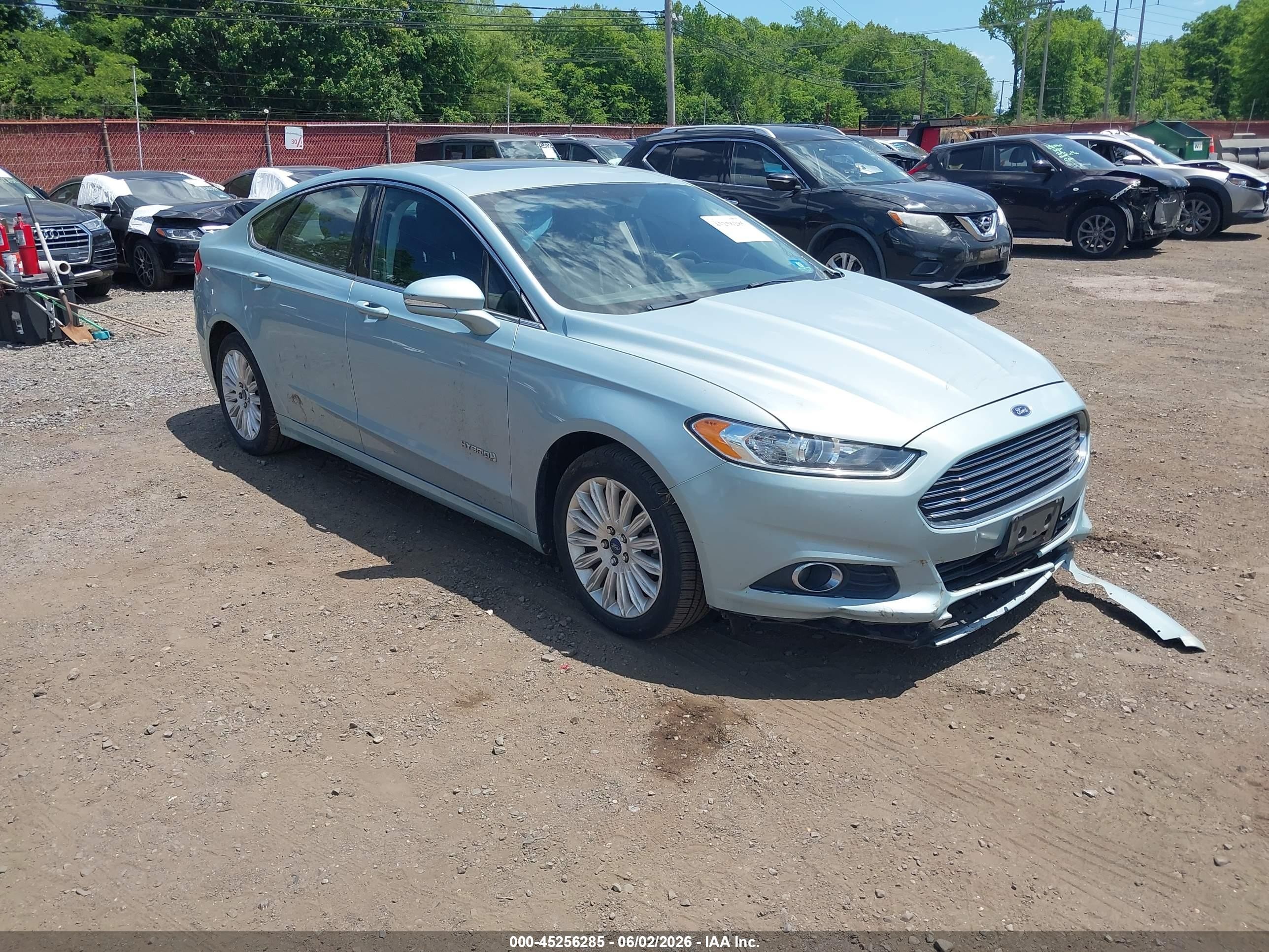 2013 Ford Fusion Hybrid Se Light Blue vin: 3FA6P0LU3DR288581