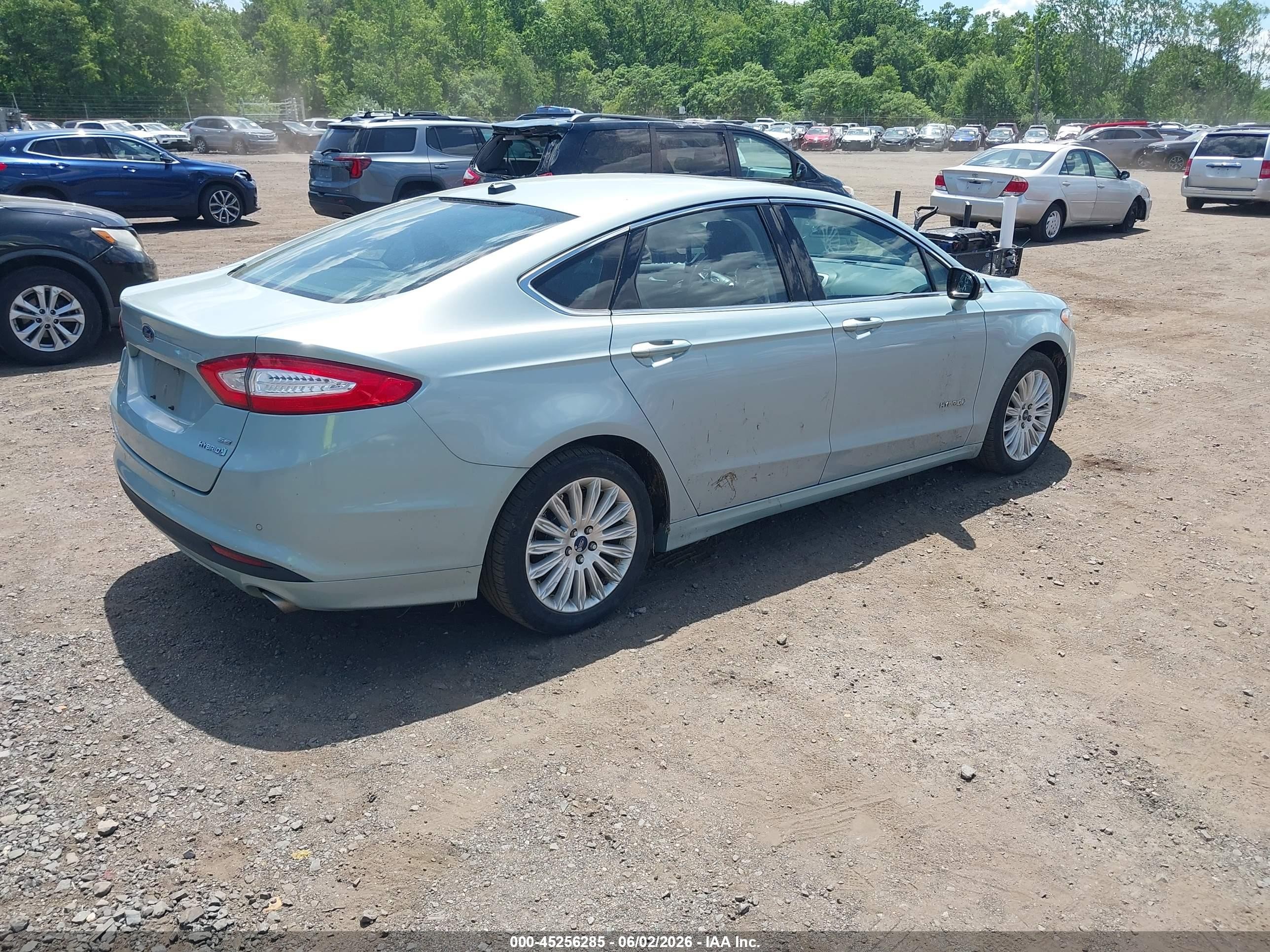 2013 Ford Fusion Hybrid Se Light Blue vin: 3FA6P0LU3DR288581