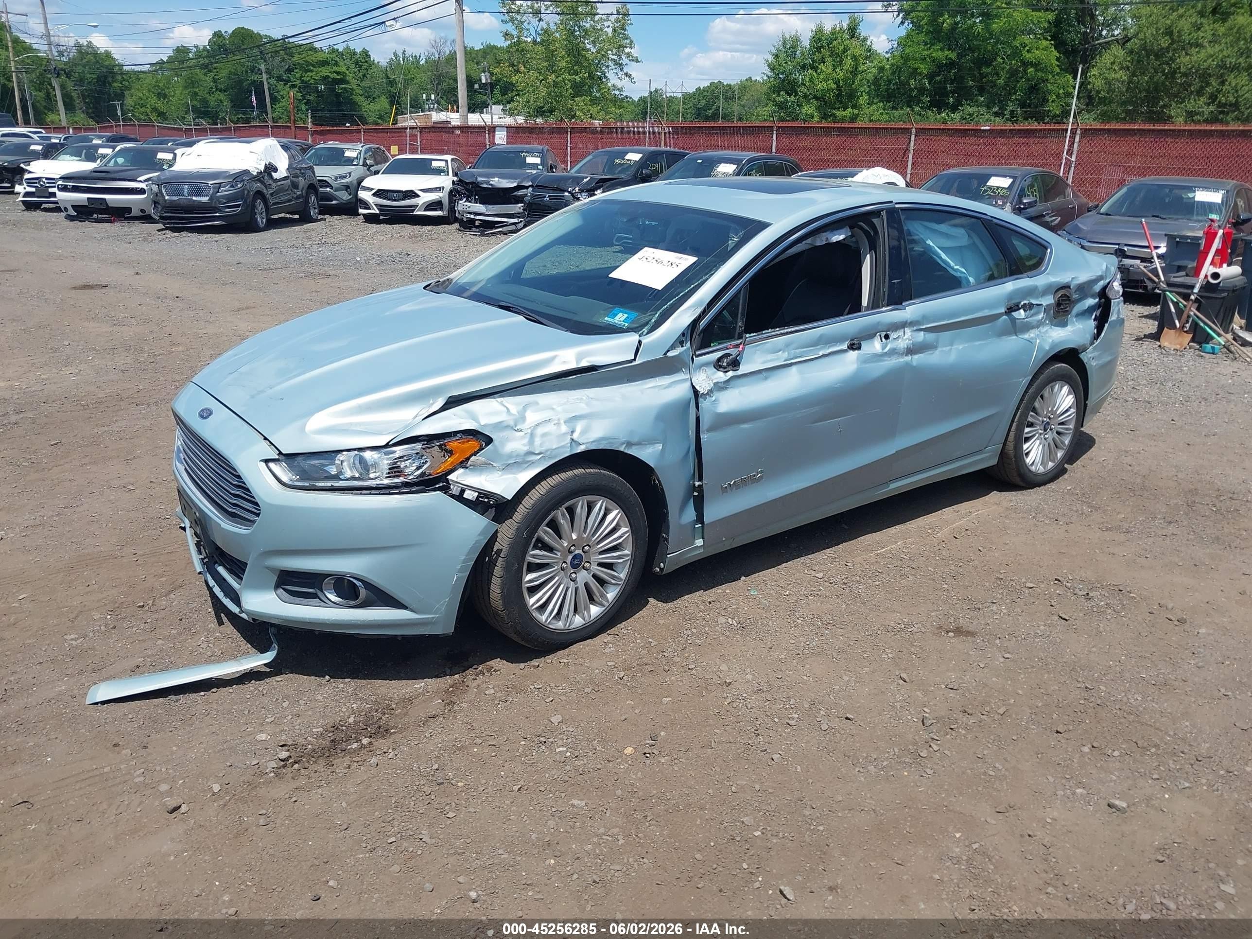 2013 Ford Fusion Hybrid Se Light Blue vin: 3FA6P0LU3DR288581
