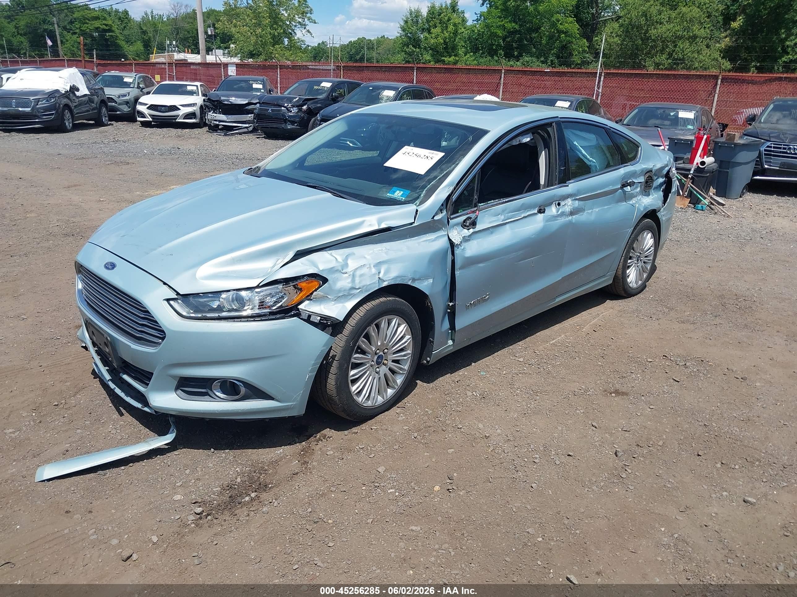 2013 Ford Fusion Hybrid Se Light Blue vin: 3FA6P0LU3DR288581