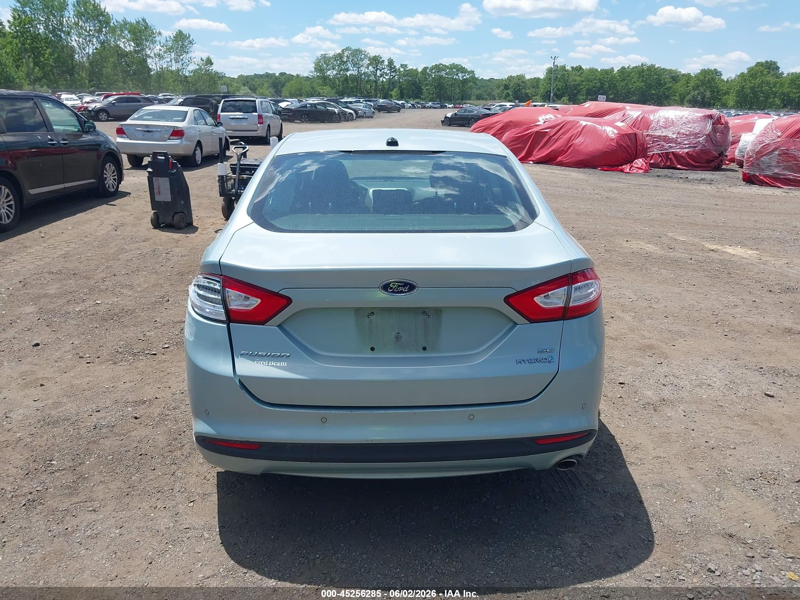 2013 Ford Fusion Hybrid Se Light Blue vin: 3FA6P0LU3DR288581