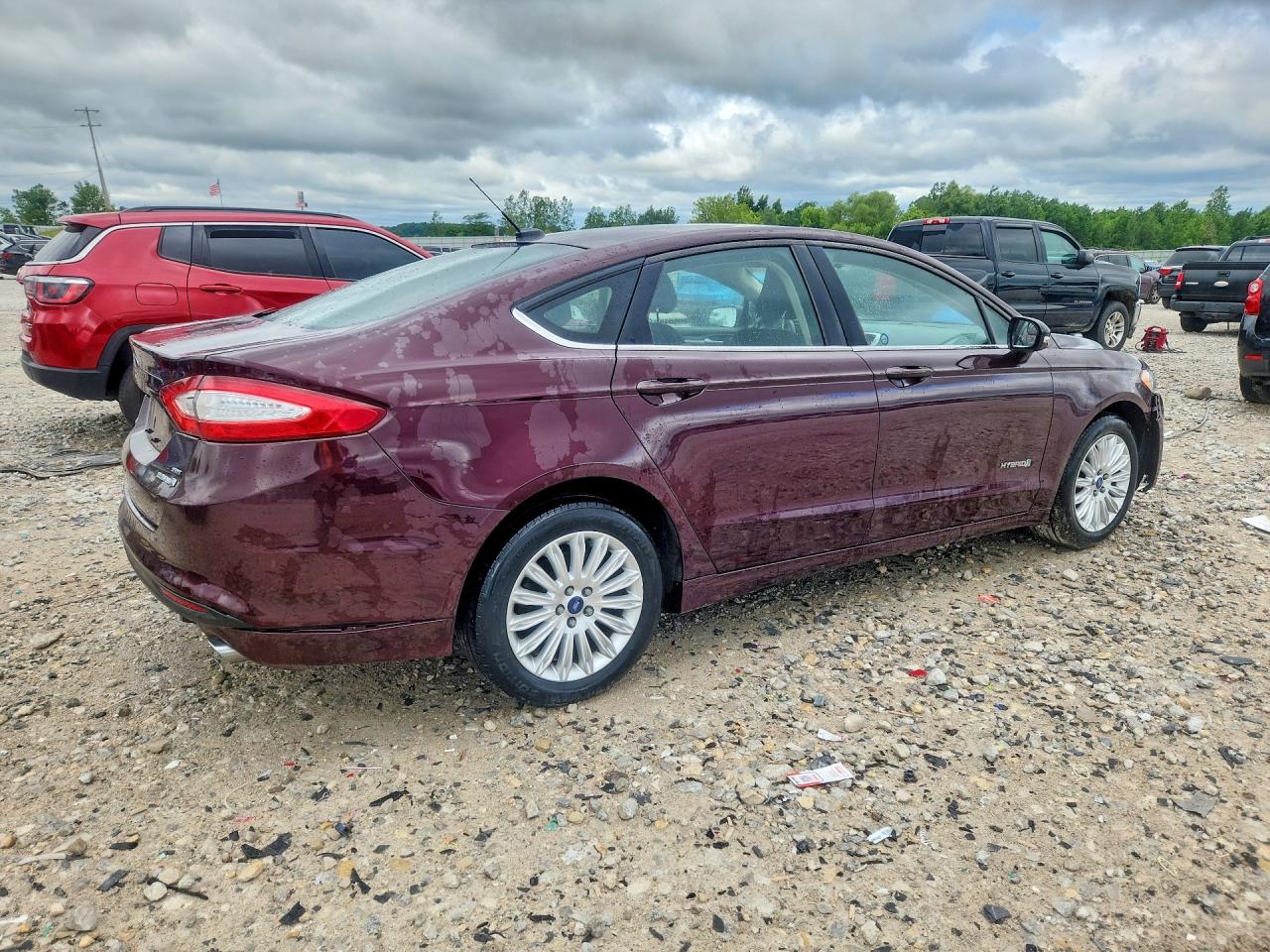 2013 Ford Fusion Se Hybrid Burgundy vin: 3FA6P0LU3DR366289