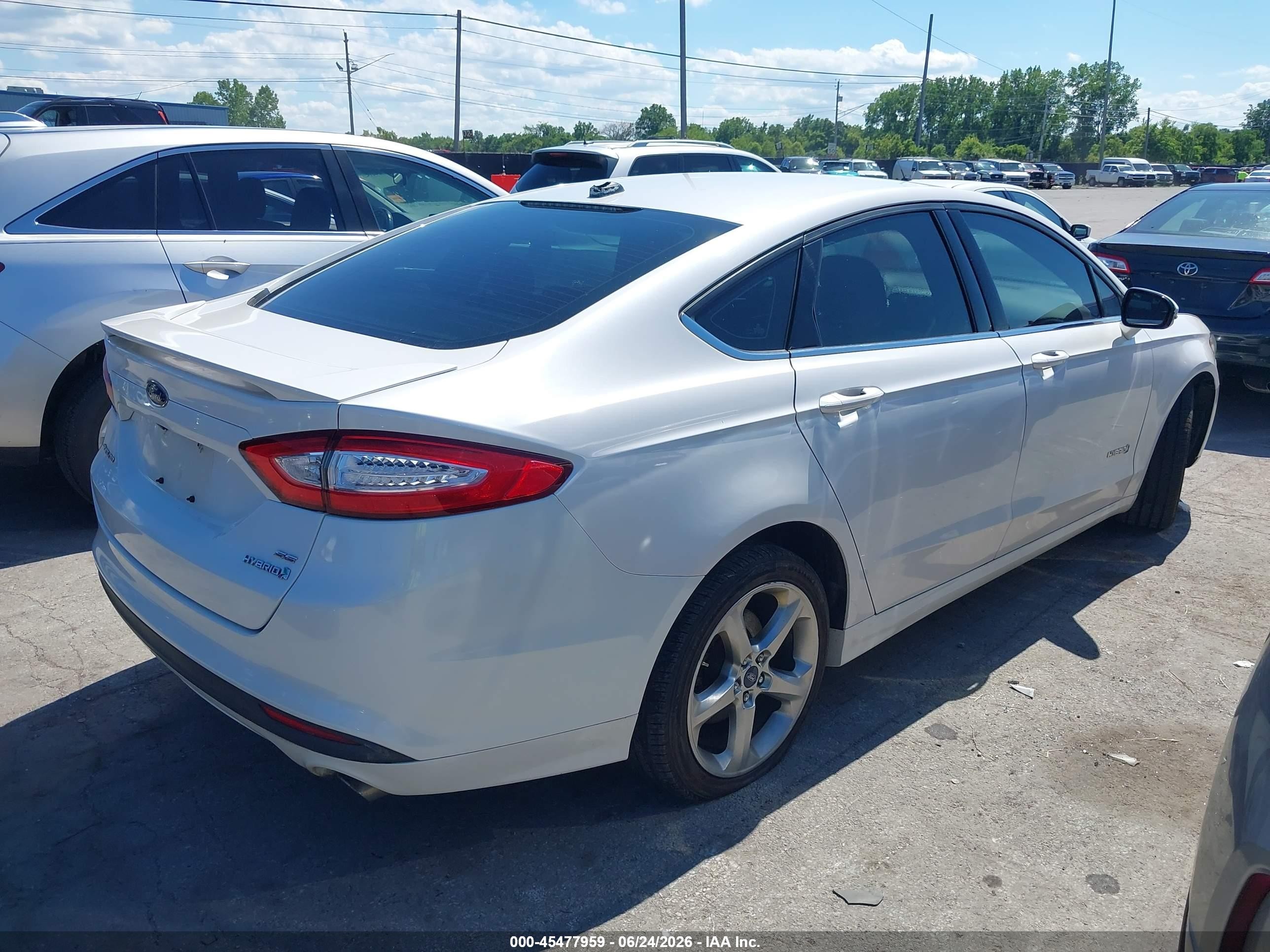 2013 Ford Fusion Hybrid Se White vin: 3FA6P0LU3DR383660
