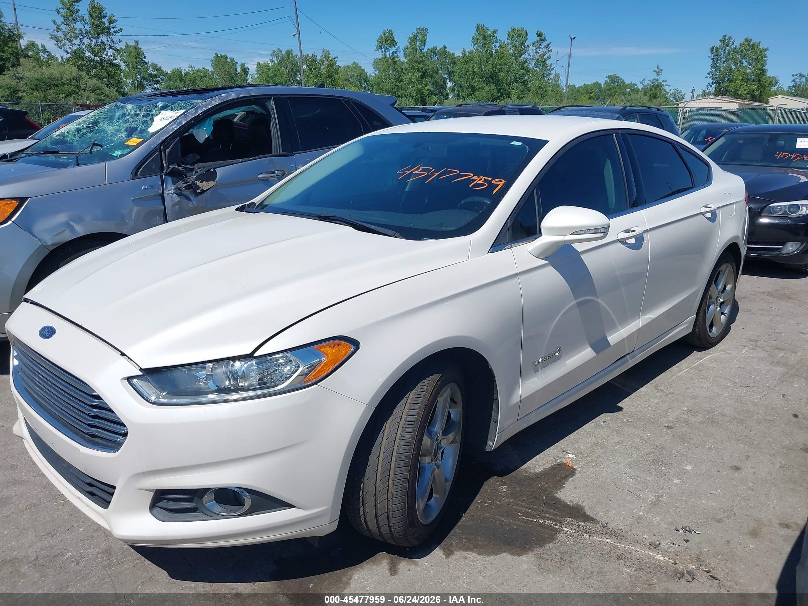 2013 Ford Fusion Hybrid Se White vin: 3FA6P0LU3DR383660
