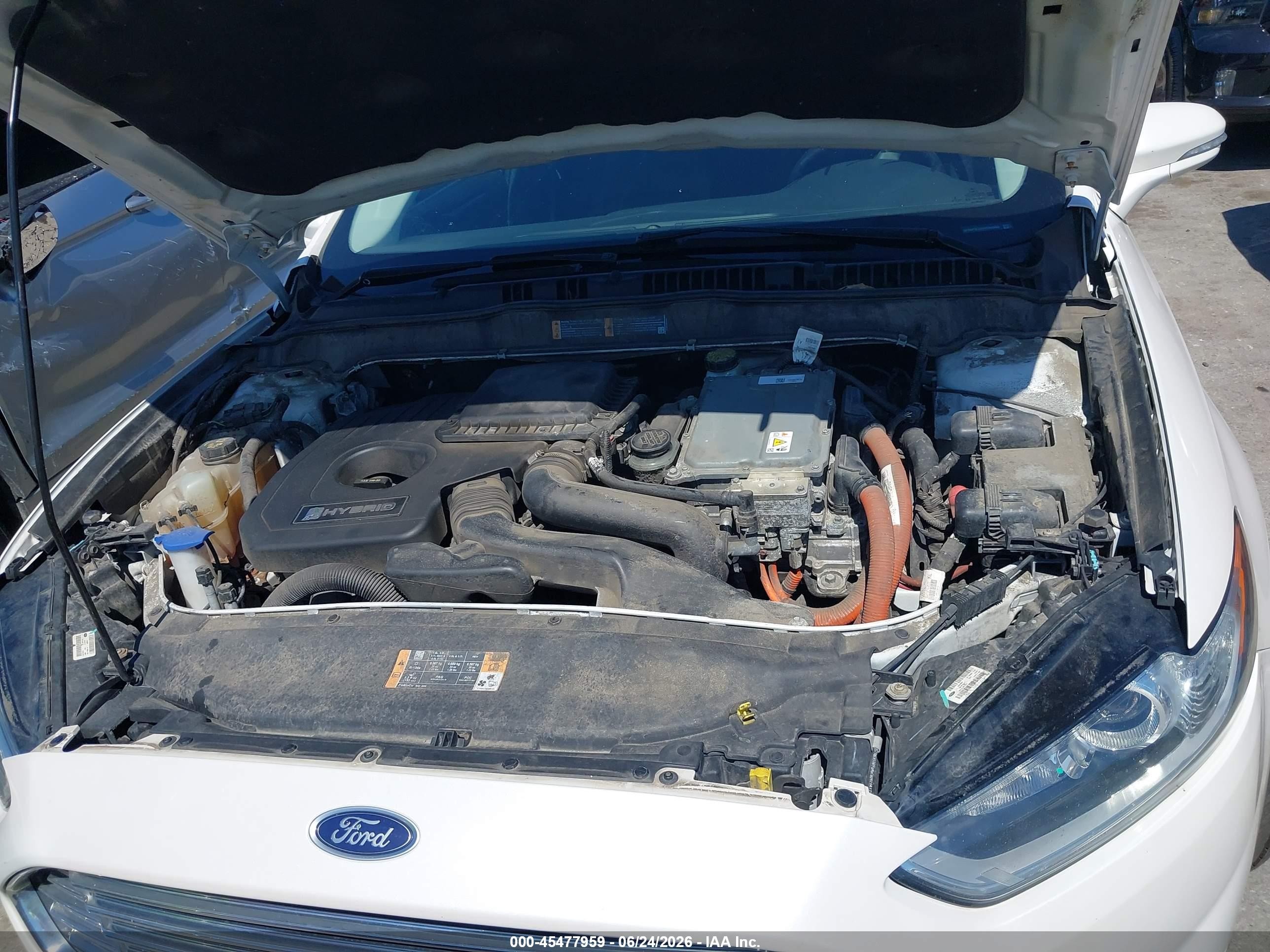 2013 Ford Fusion Hybrid Se White vin: 3FA6P0LU3DR383660