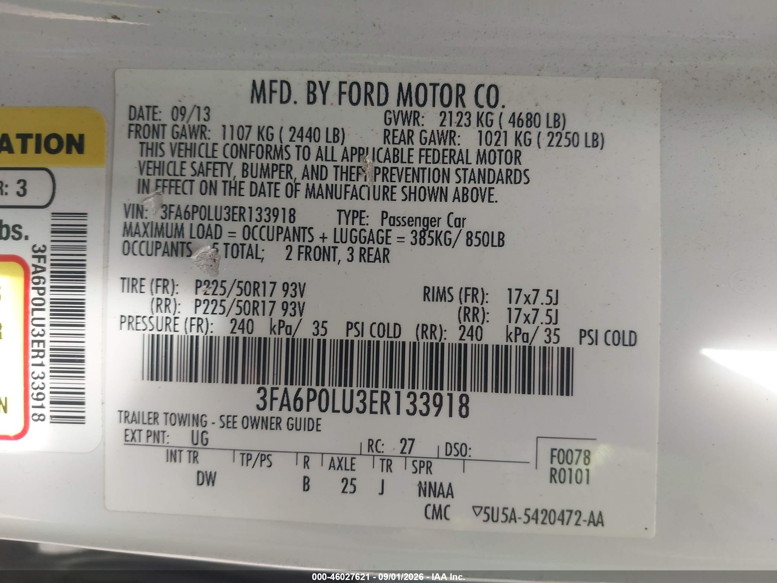 2014 Ford Fusion Hybrid Se White vin: 3FA6P0LU3ER133918