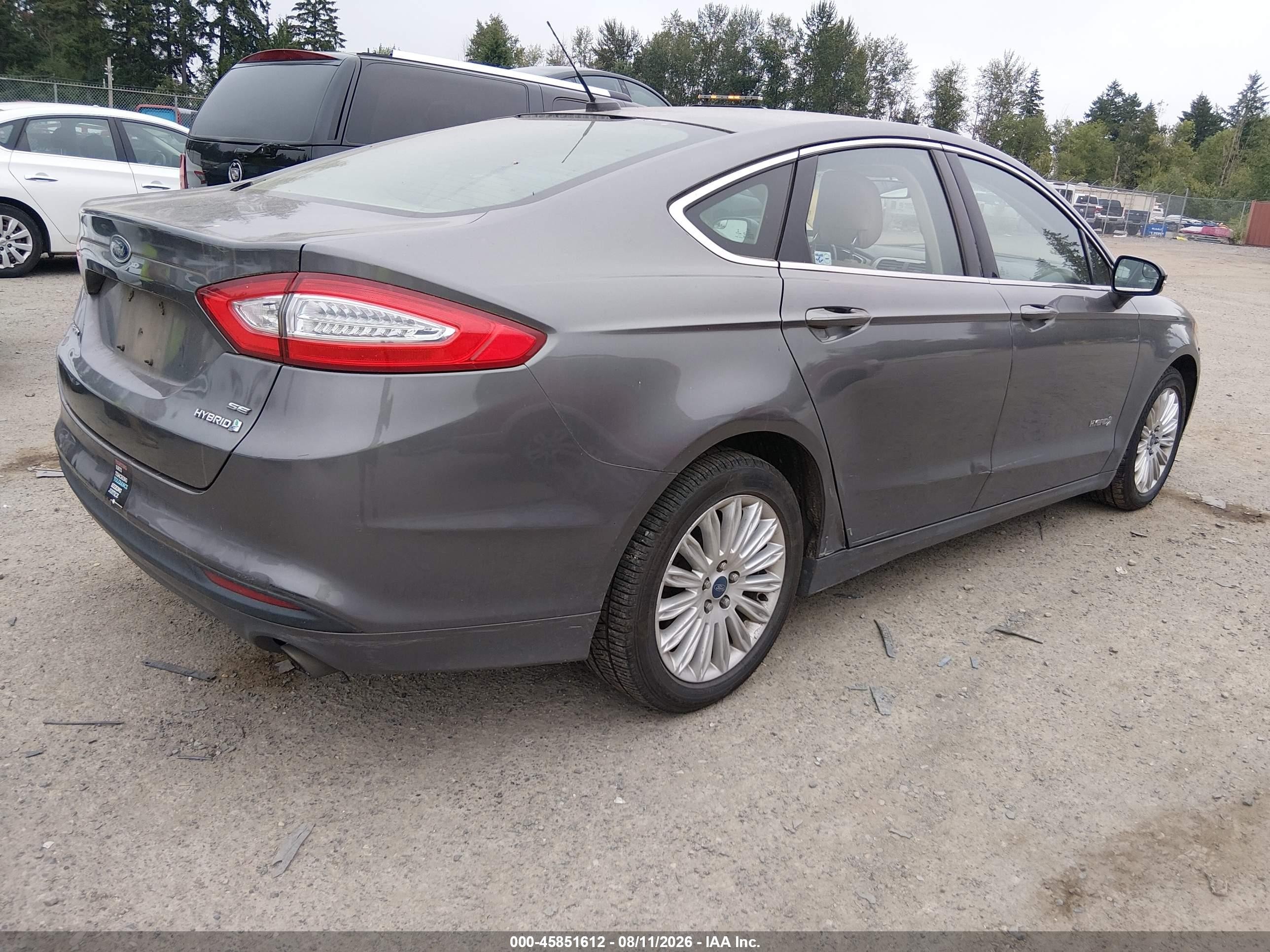 2014 Ford Fusion Hybrid Se Gray vin: 3FA6P0LU3ER136883