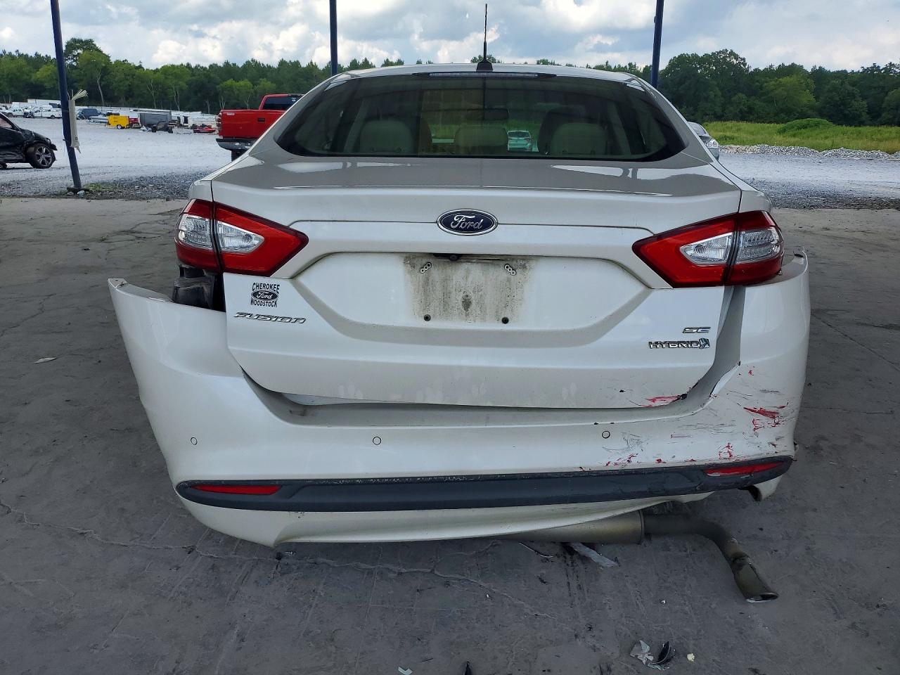 2014 Ford Fusion Se Hybrid White vin: 3FA6P0LU3ER140125