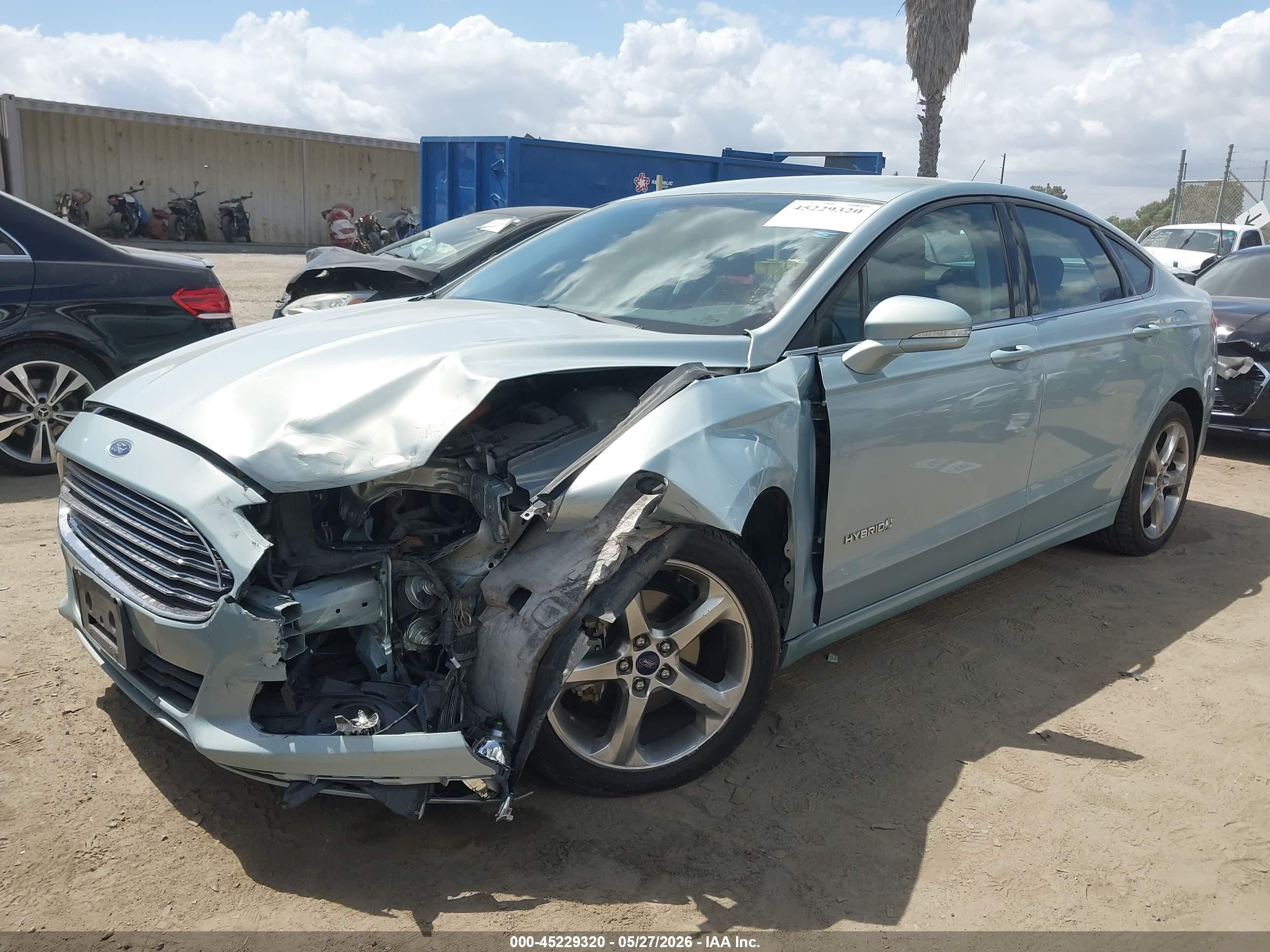 2014 Ford Fusion Hybrid Se Бирюзовый vin: 3FA6P0LU3ER366469