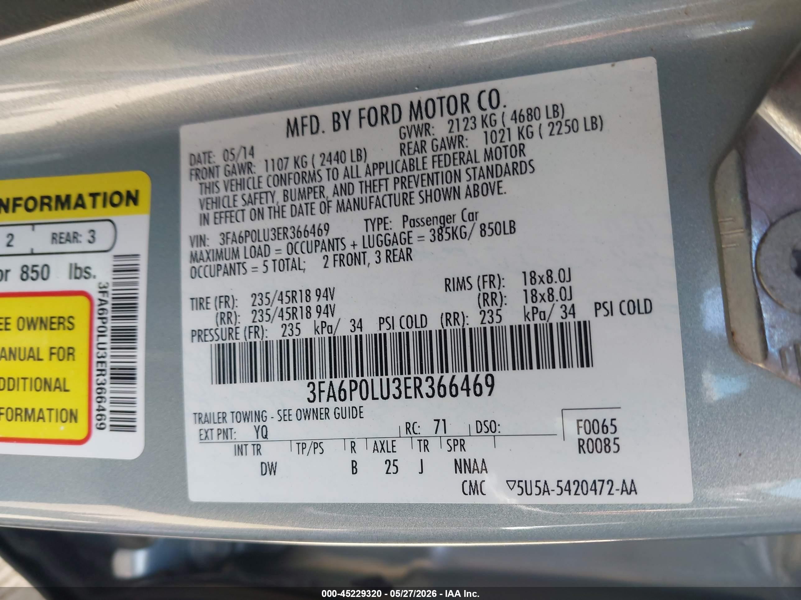2014 Ford Fusion Hybrid Se Бирюзовый vin: 3FA6P0LU3ER366469
