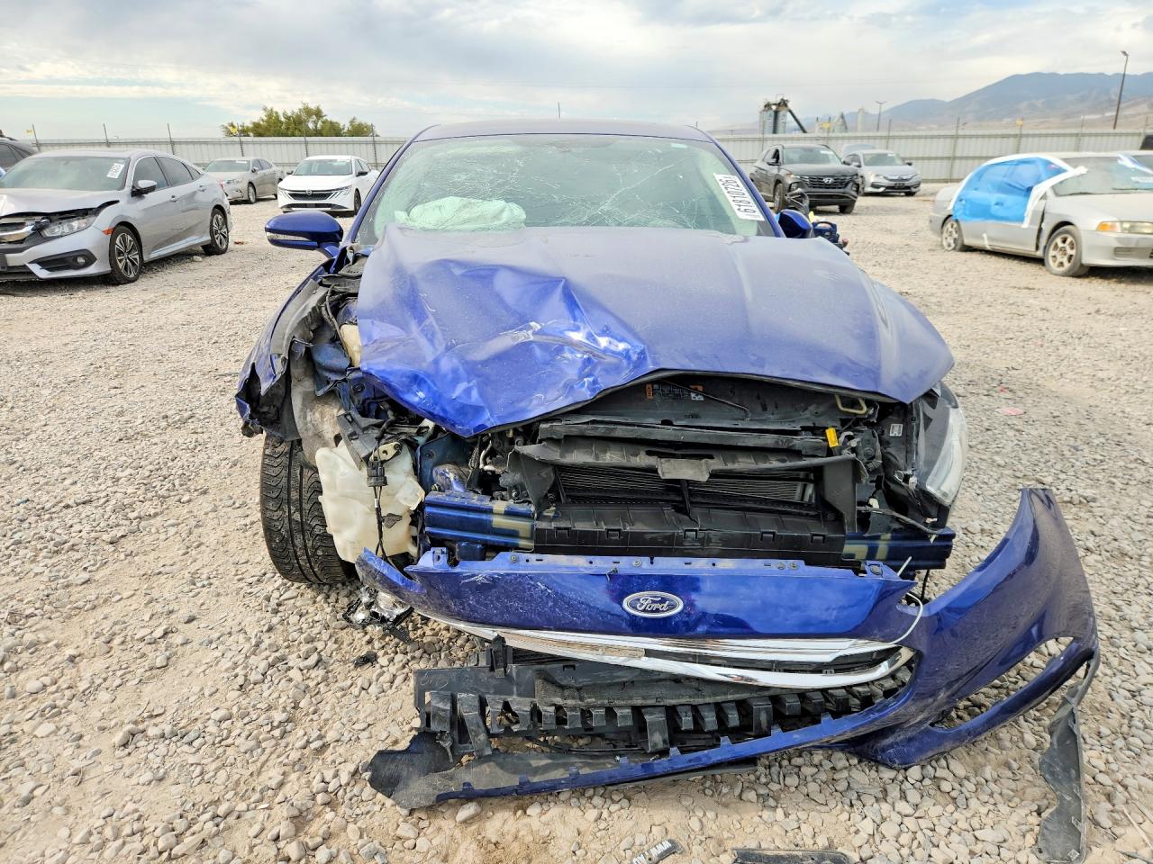 2015 Ford Fusion Se Hybrid Blue vin: 3FA6P0LU3FR185048