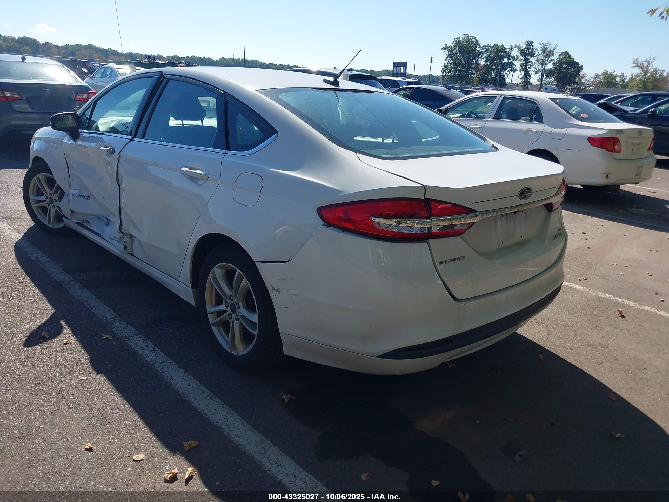 2018 Ford Fusion Hybrid Se White vin: 3FA6P0LU3JR188055