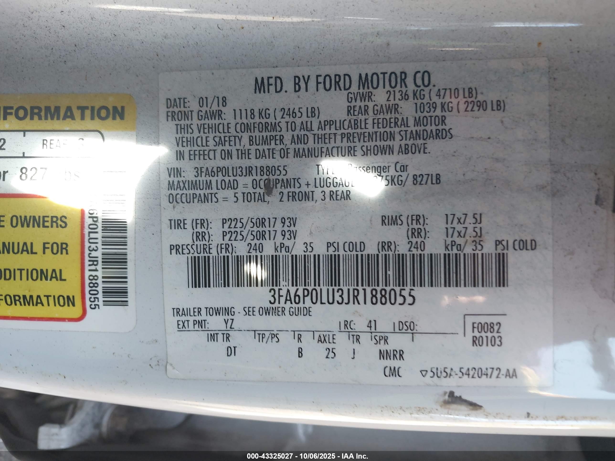 2018 Ford Fusion Hybrid Se White vin: 3FA6P0LU3JR188055