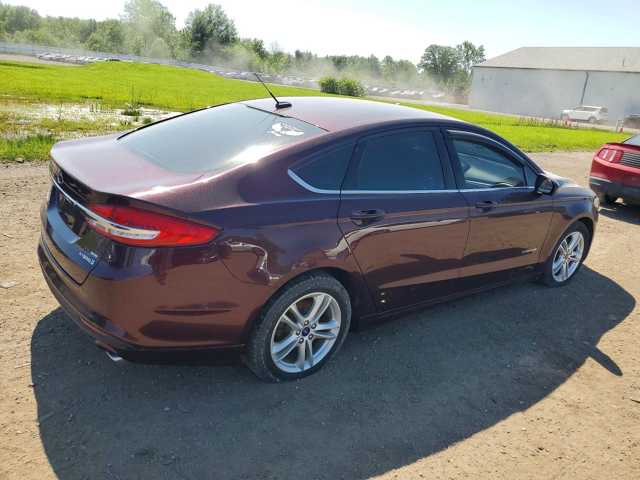 2018 Ford Fusion Se Hybrid Maroon vin: 3FA6P0LU3JR239134
