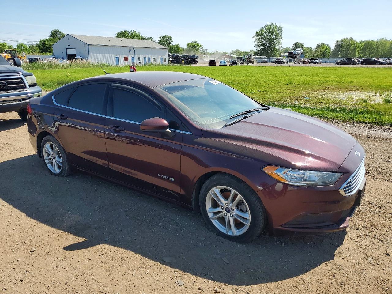 2018 Ford Fusion Se Hybrid Maroon vin: 3FA6P0LU3JR239134