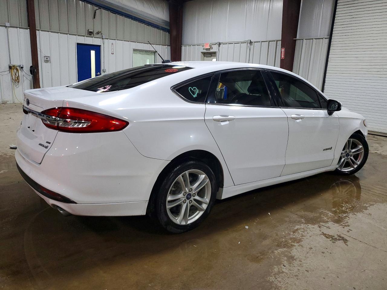 2018 Ford Fusion Se Hybrid White vin: 3FA6P0LU3JR241756