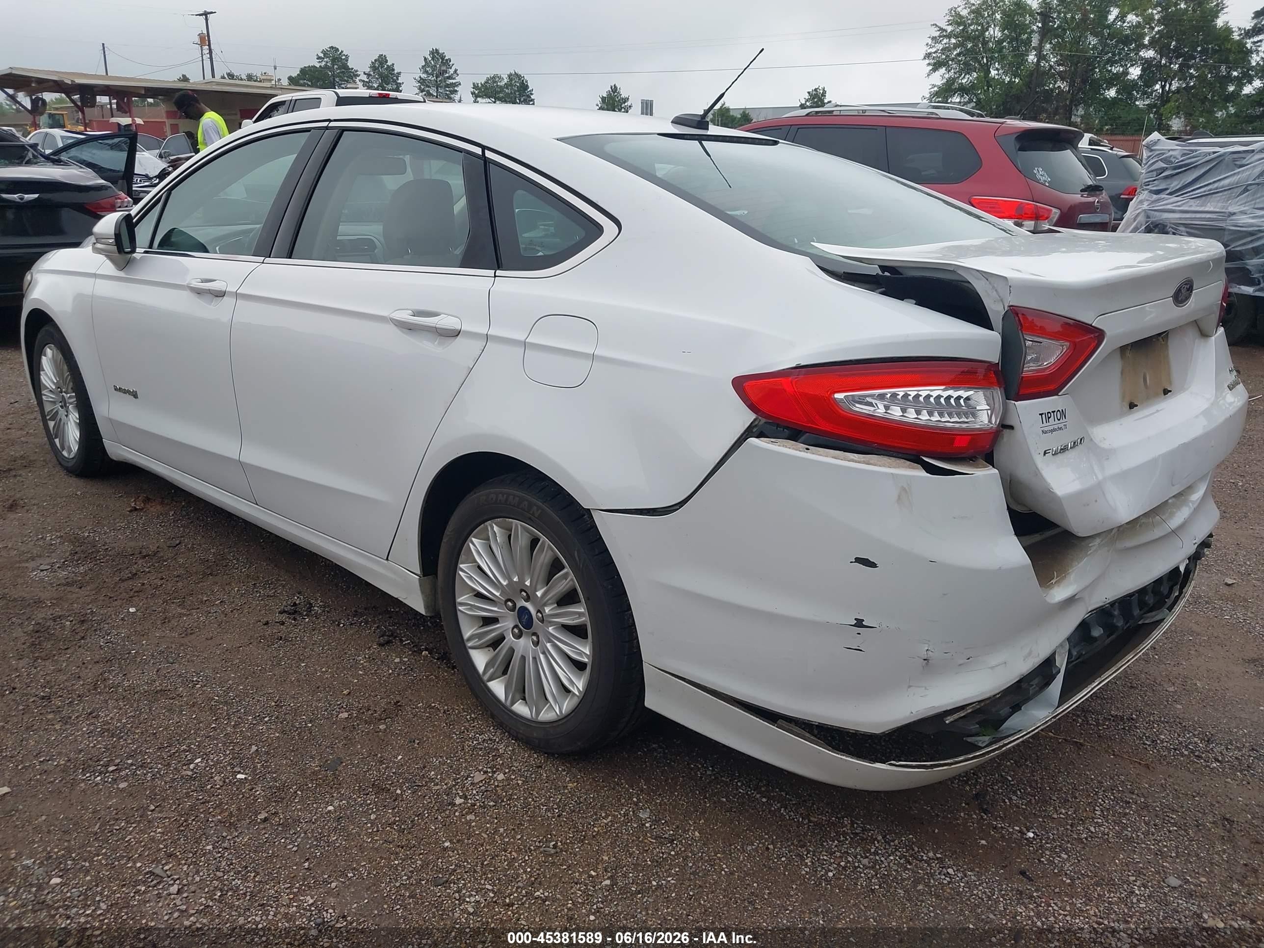2013 Ford Fusion Hybrid Se White vin: 3FA6P0LU4DR222847