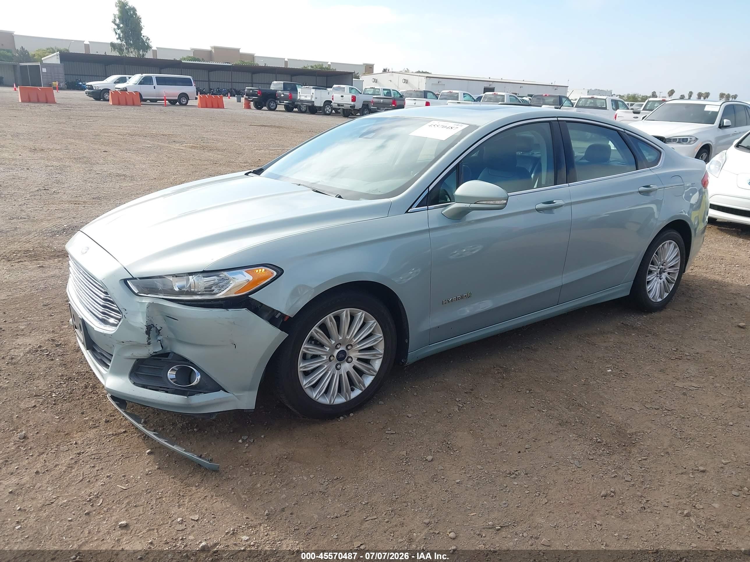 2013 Ford Fusion Hybrid Se Light Blue vin: 3FA6P0LU4DR254326