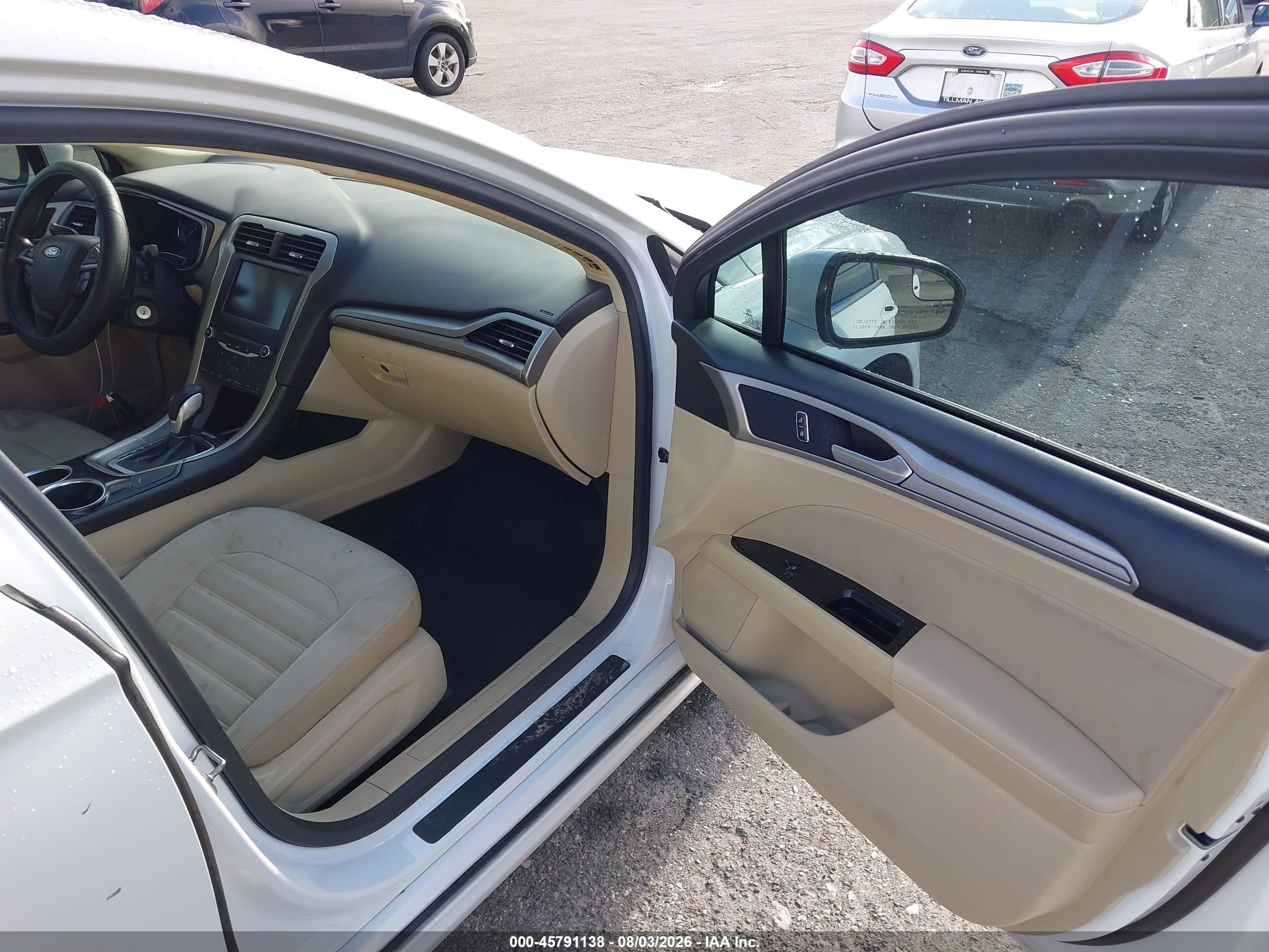 2013 Ford Fusion Hybrid Se White vin: 3FA6P0LU4DR274317