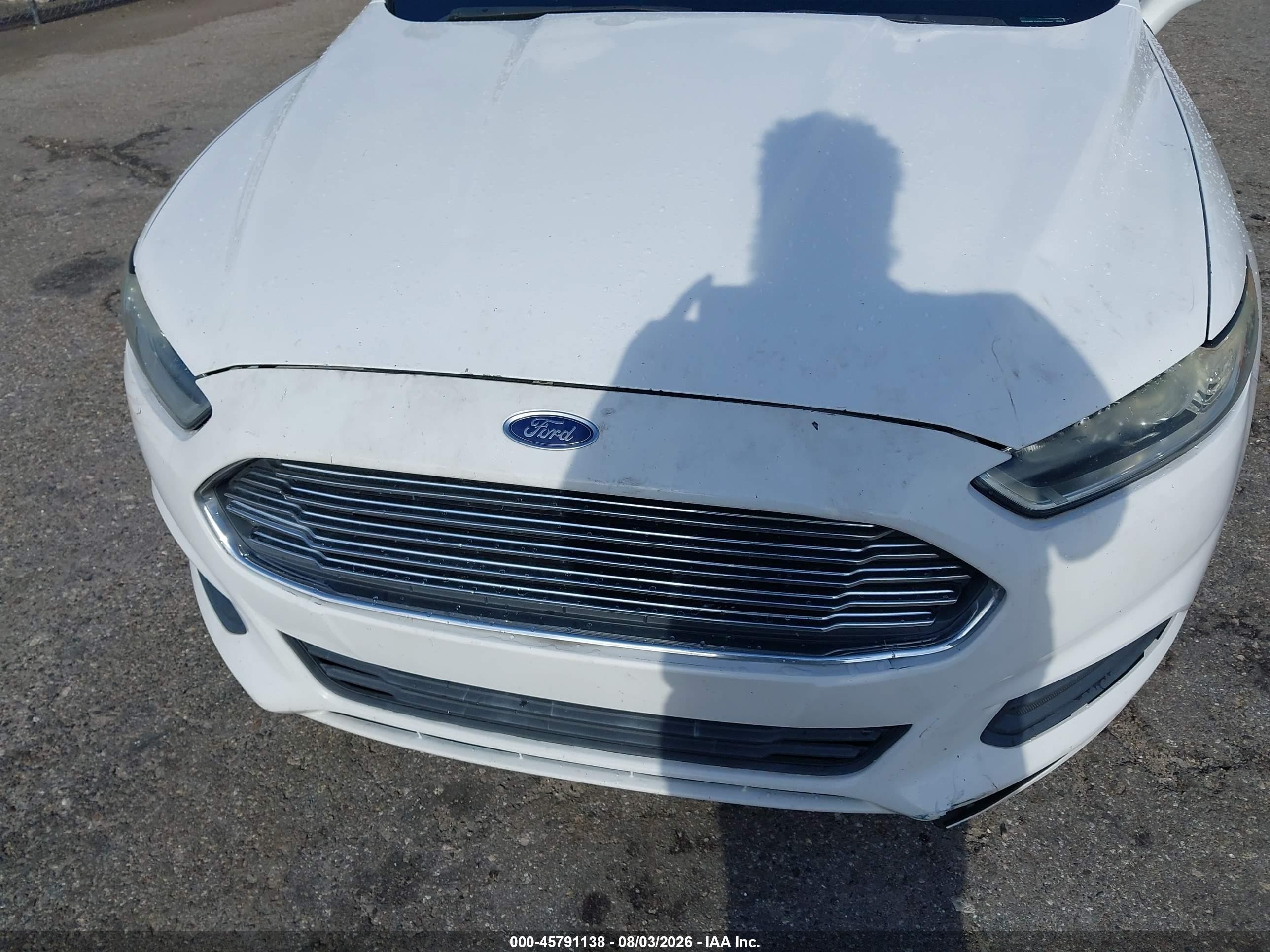 2013 Ford Fusion Hybrid Se White vin: 3FA6P0LU4DR274317