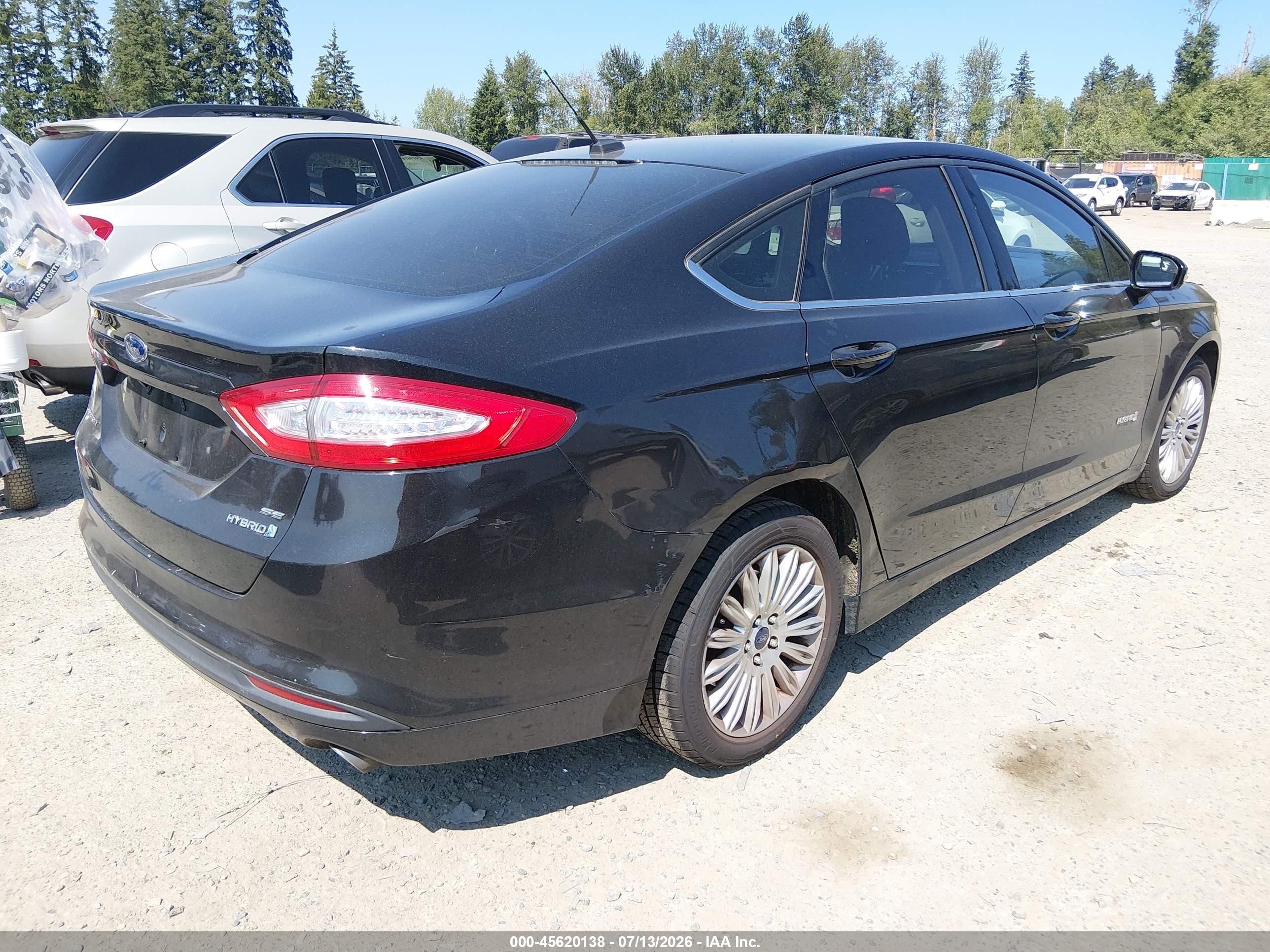 2013 Ford Fusion Hybrid Se Black vin: 3FA6P0LU4DR351140