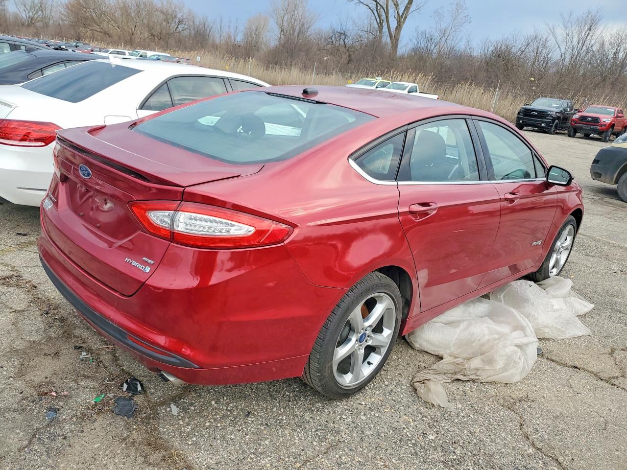 2014 Ford Fusion Se Hybrid Red vin: 3FA6P0LU4ER156995