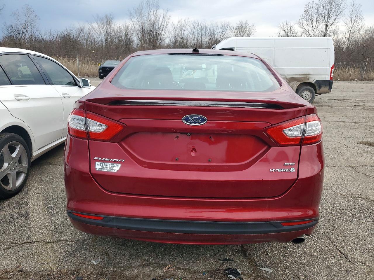 2014 Ford Fusion Se Hybrid Red vin: 3FA6P0LU4ER156995