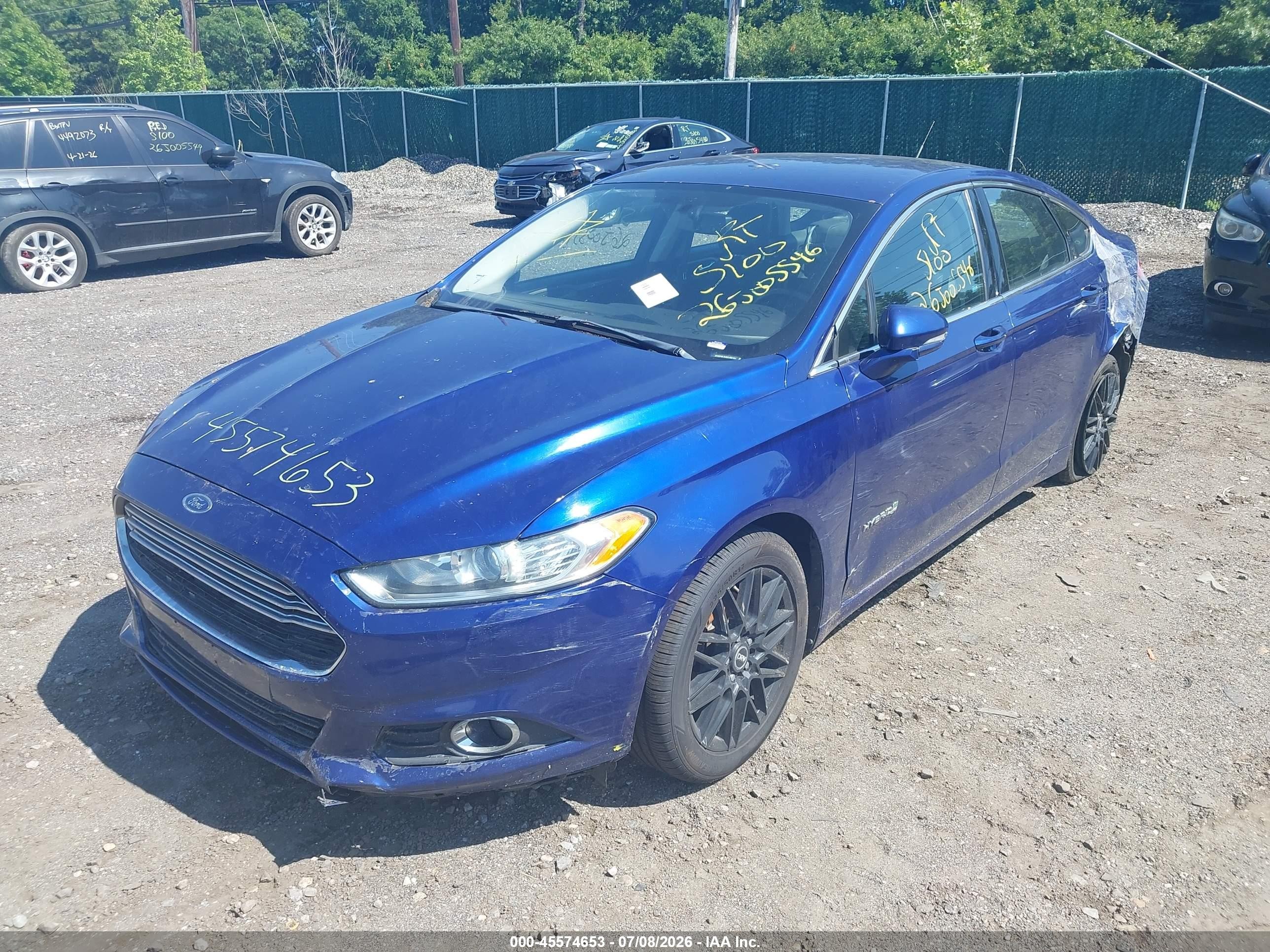 2014 Ford Fusion Hybrid Se Blue vin: 3FA6P0LU4ER159184