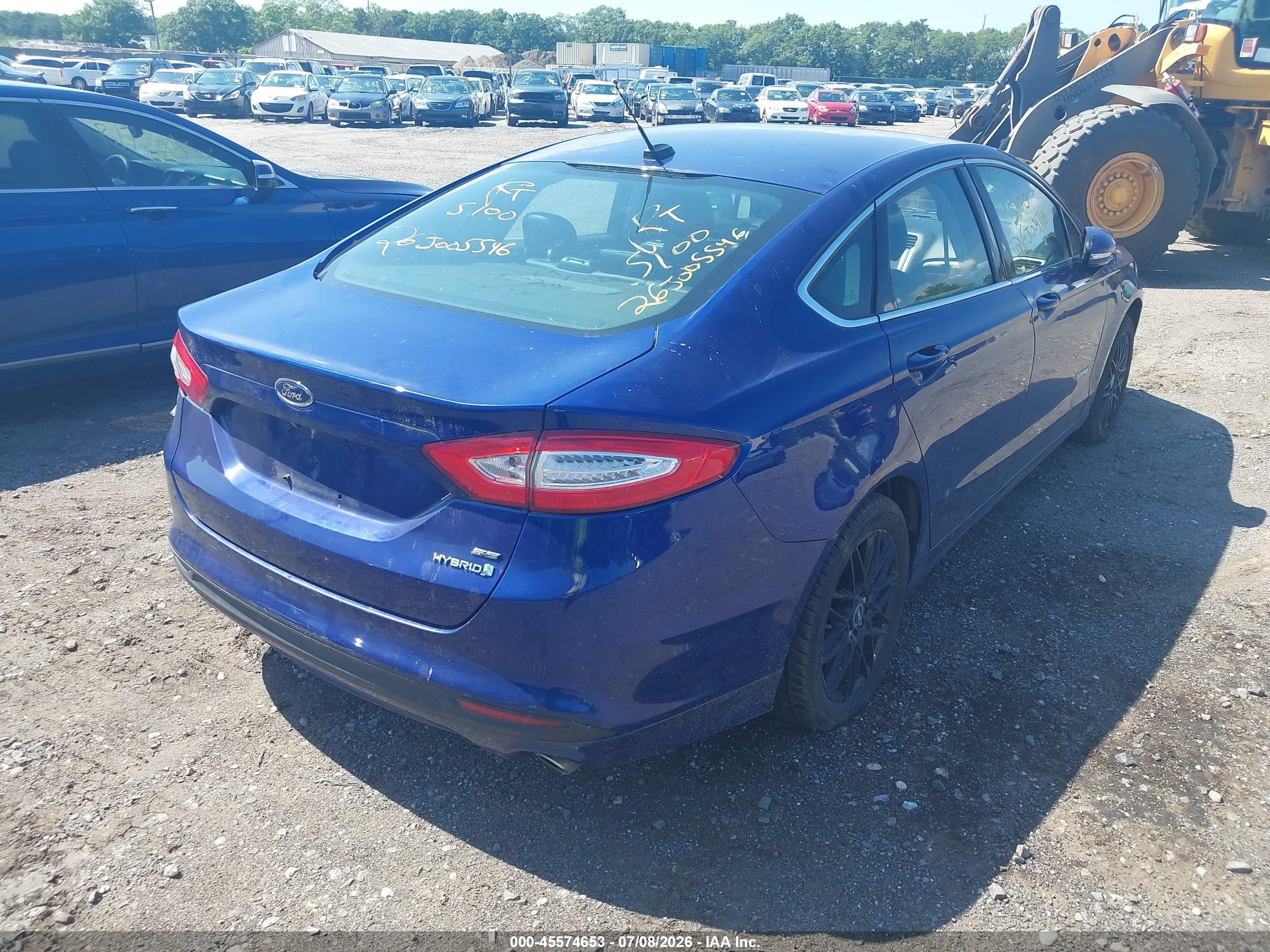 2014 Ford Fusion Hybrid Se Blue vin: 3FA6P0LU4ER159184