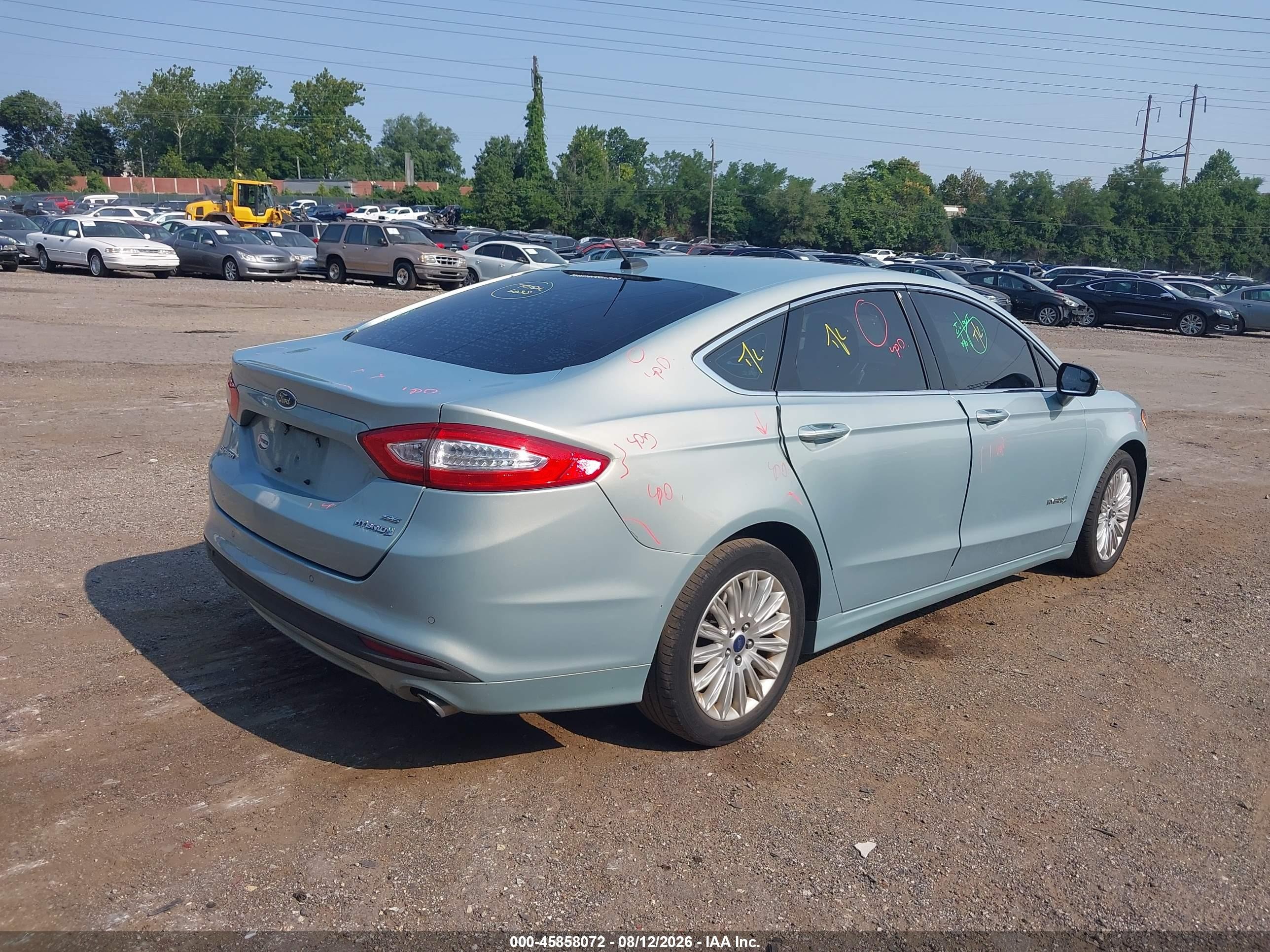 2014 Ford Fusion Hybrid Se Light Blue vin: 3FA6P0LU4ER181752