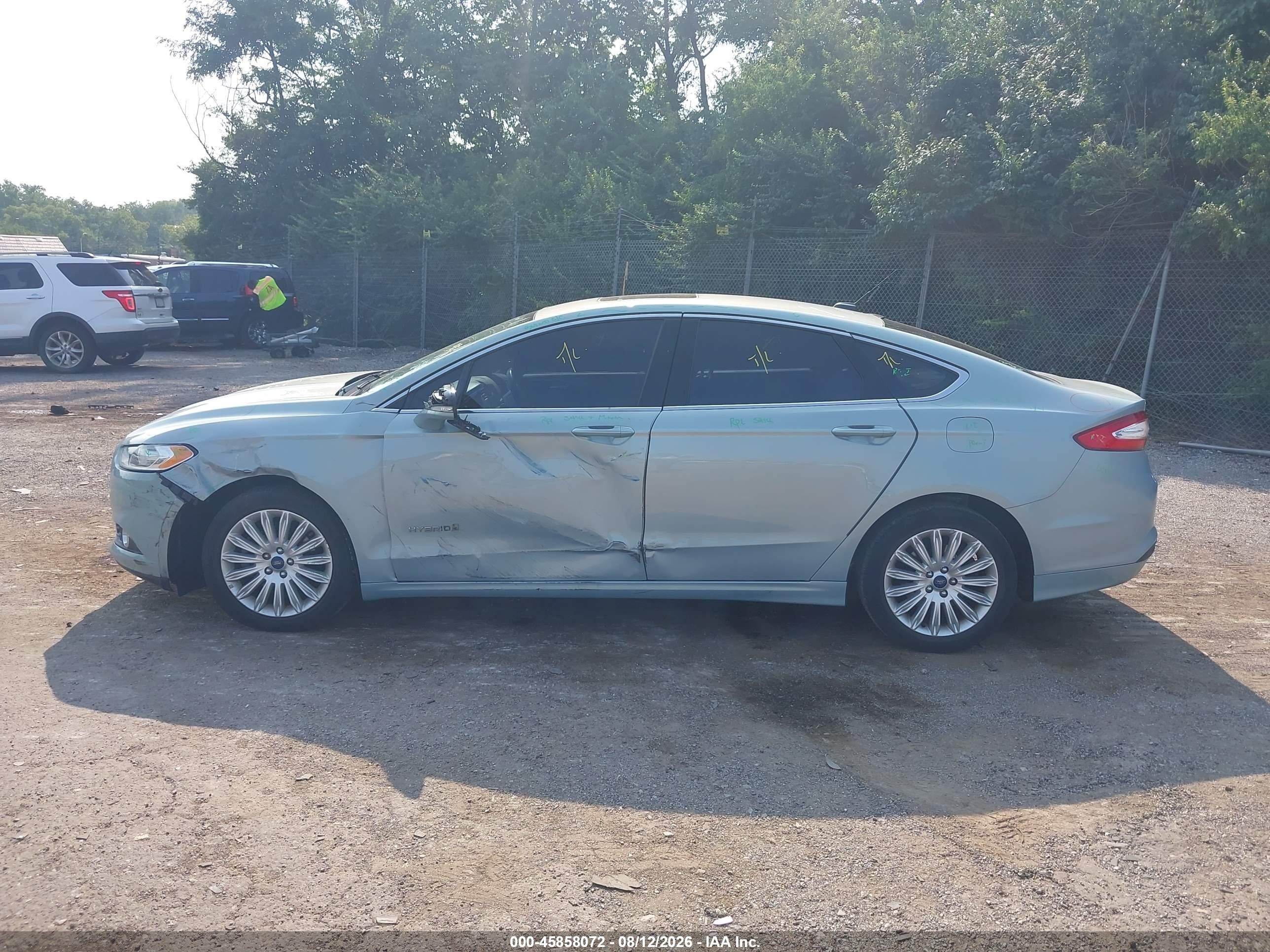 2014 Ford Fusion Hybrid Se Light Blue vin: 3FA6P0LU4ER181752