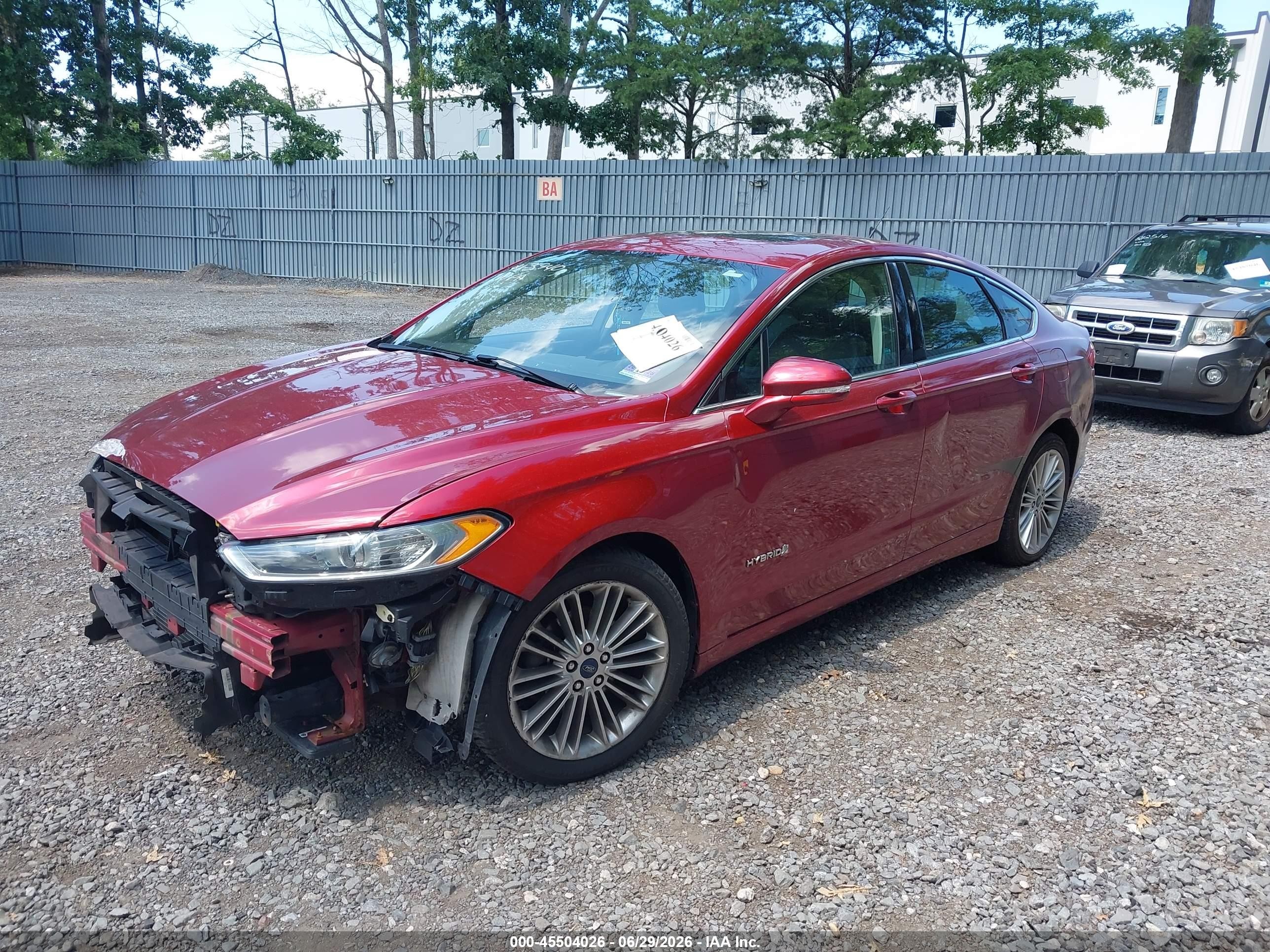 2014 Ford Fusion Hybrid Se Red vin: 3FA6P0LU4ER230030