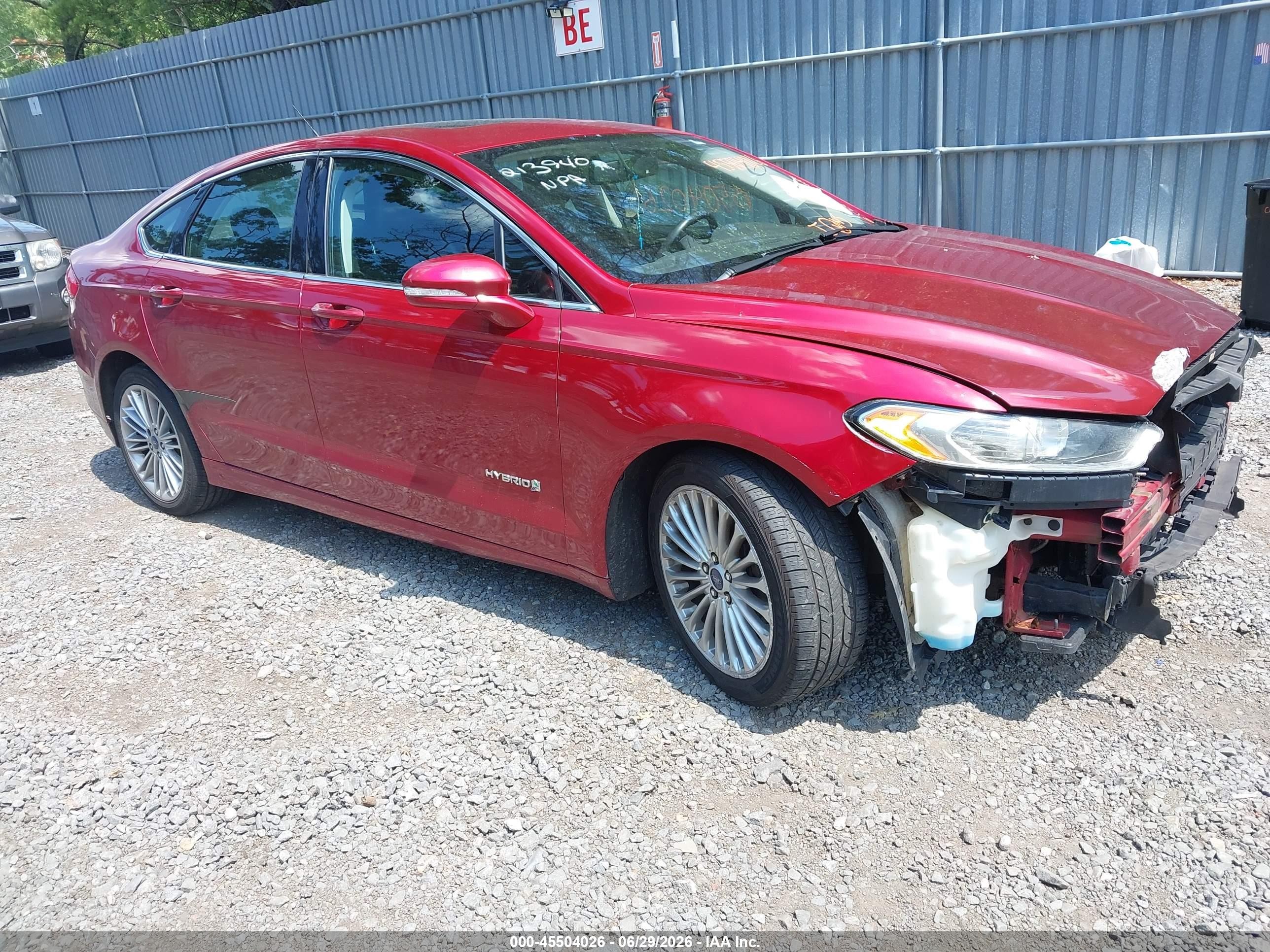 2014 Ford Fusion Hybrid Se Red vin: 3FA6P0LU4ER230030