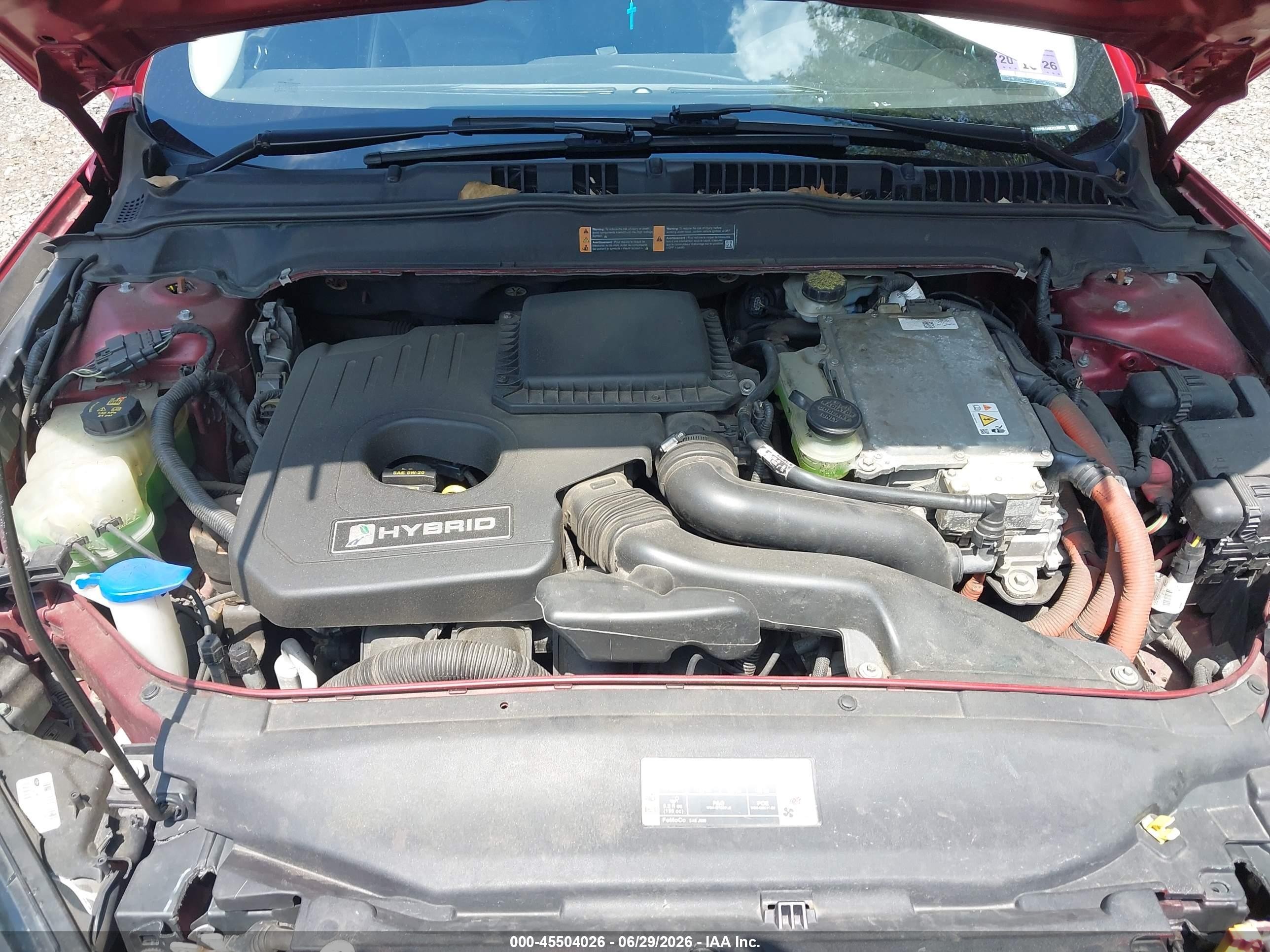 2014 Ford Fusion Hybrid Se Red vin: 3FA6P0LU4ER230030