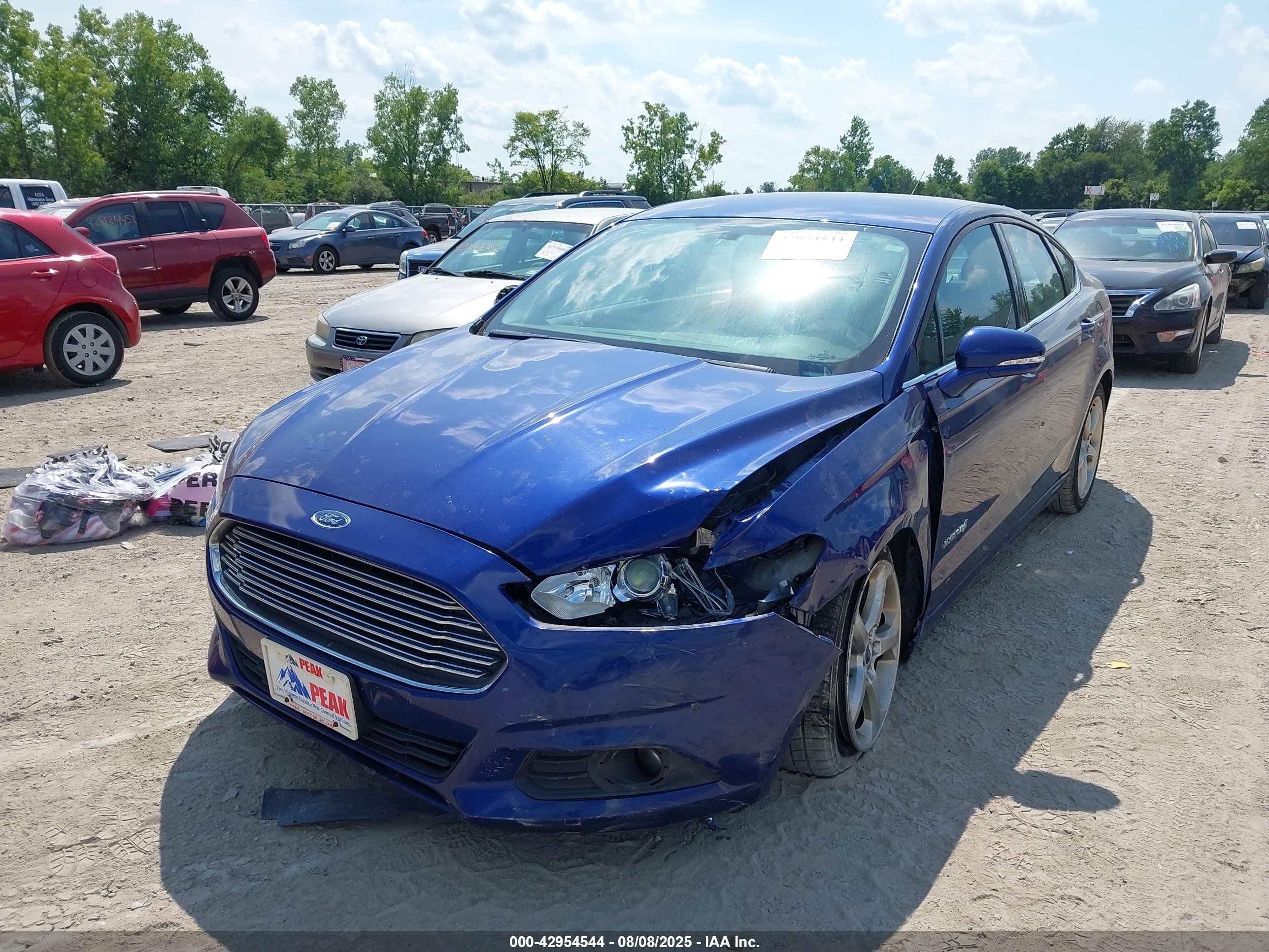 2014 Ford Fusion Hybrid Se Blue vin: 3FA6P0LU4ER253453