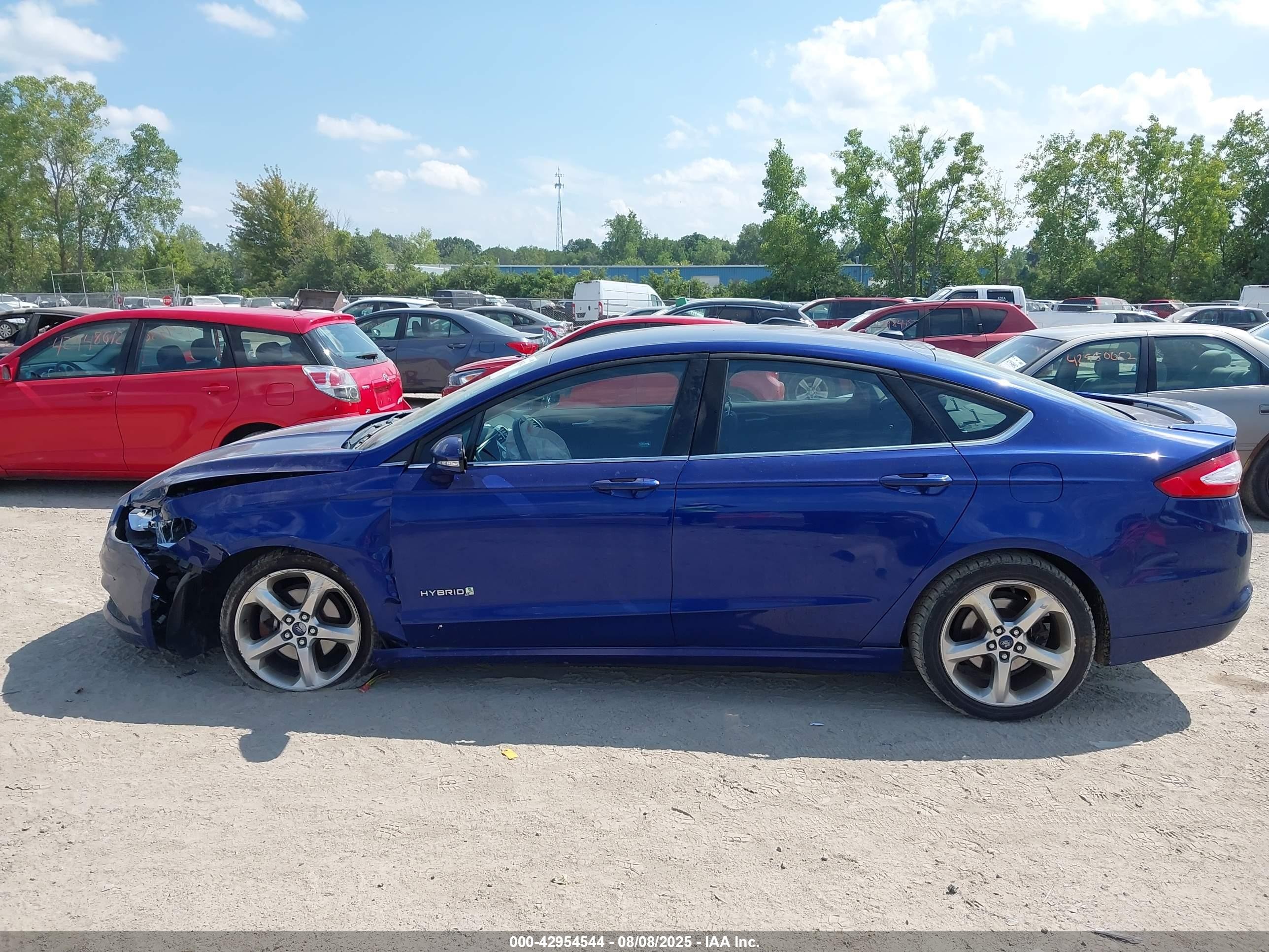 2014 Ford Fusion Hybrid Se Blue vin: 3FA6P0LU4ER253453
