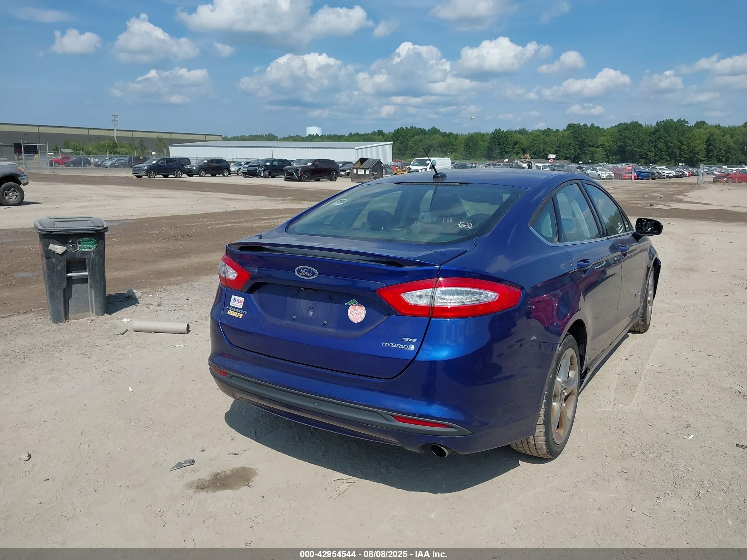 2014 Ford Fusion Hybrid Se Blue vin: 3FA6P0LU4ER253453