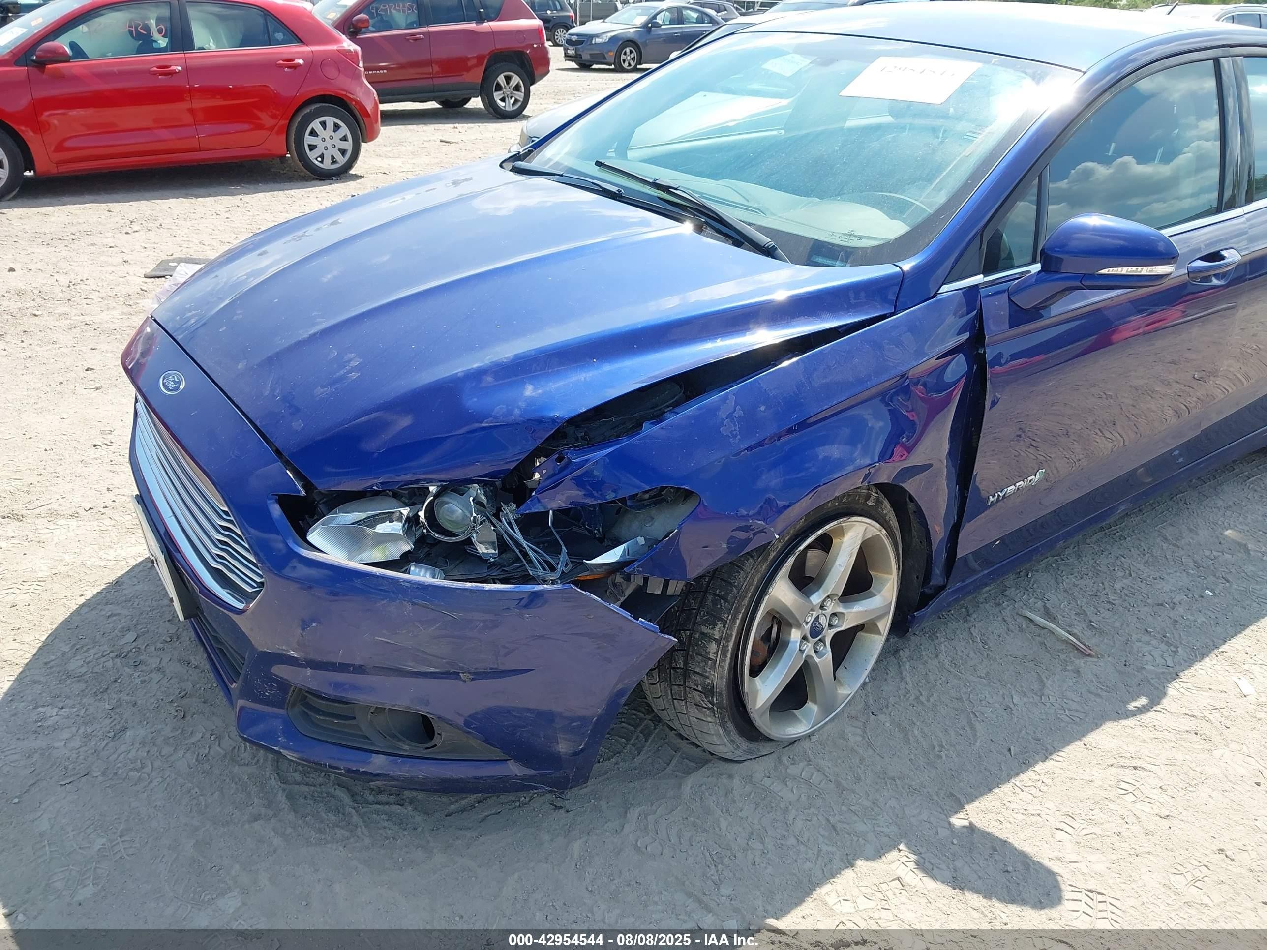 2014 Ford Fusion Hybrid Se Blue vin: 3FA6P0LU4ER253453