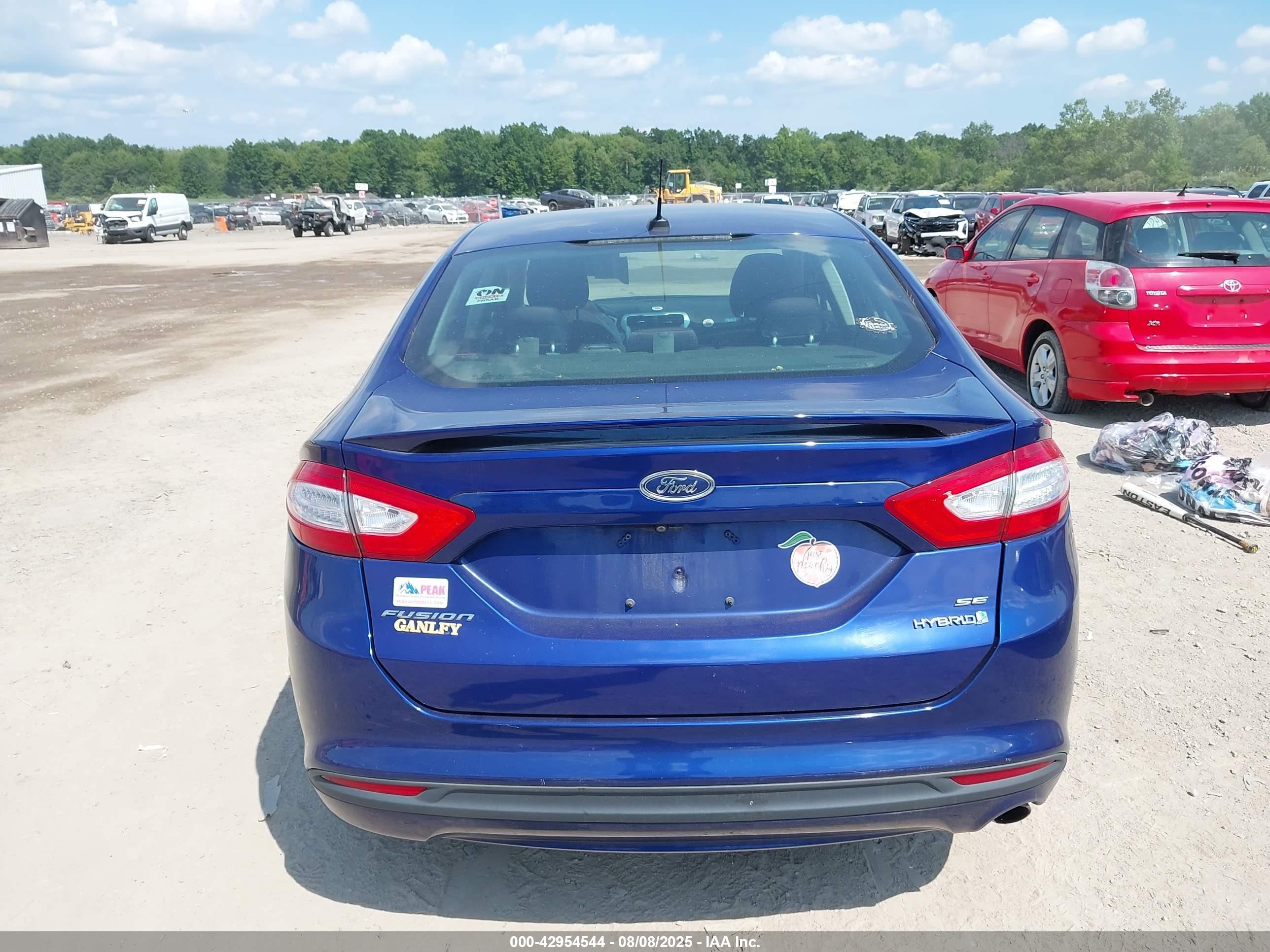 2014 Ford Fusion Hybrid Se Blue vin: 3FA6P0LU4ER253453