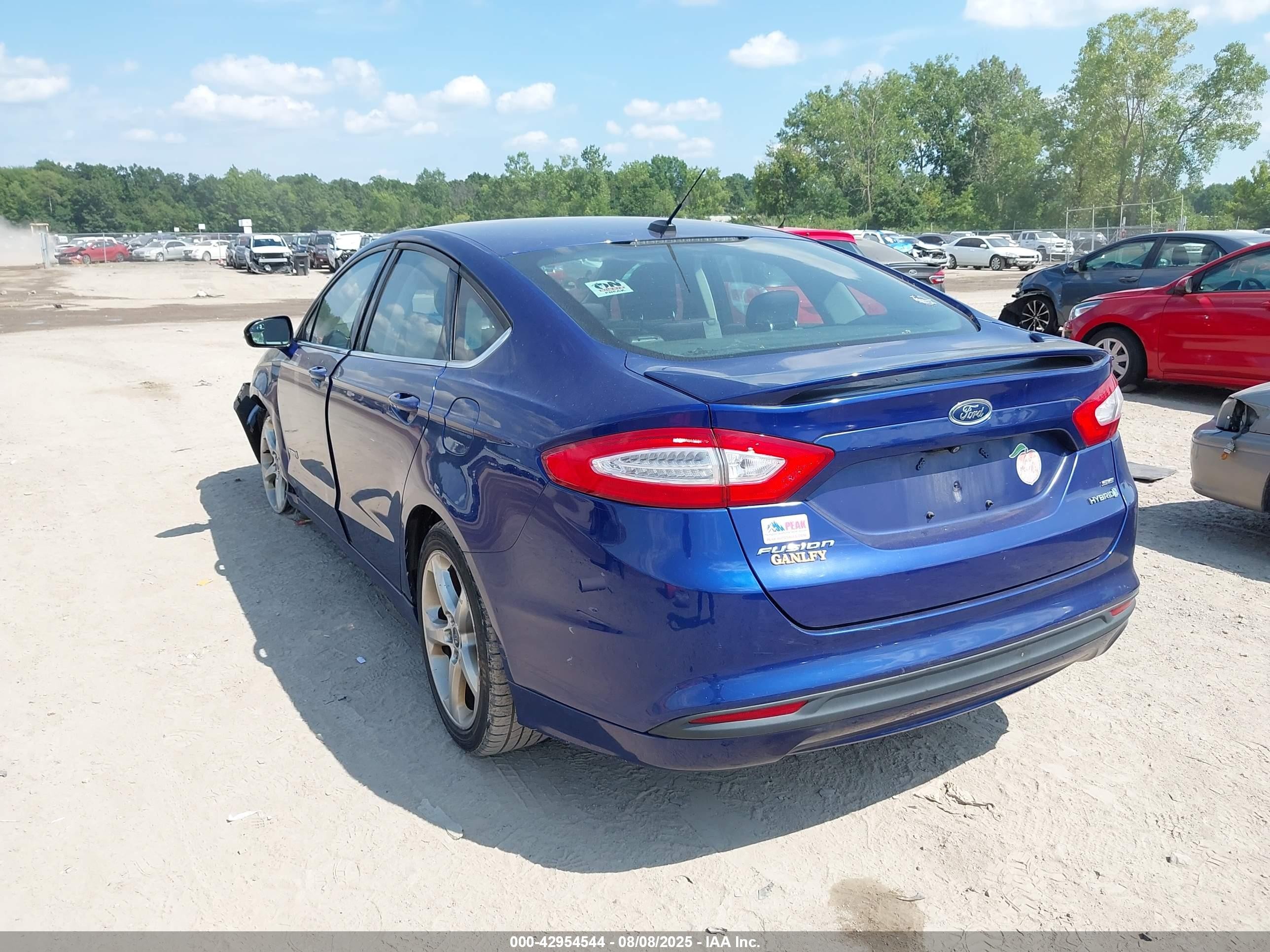 2014 Ford Fusion Hybrid Se Blue vin: 3FA6P0LU4ER253453