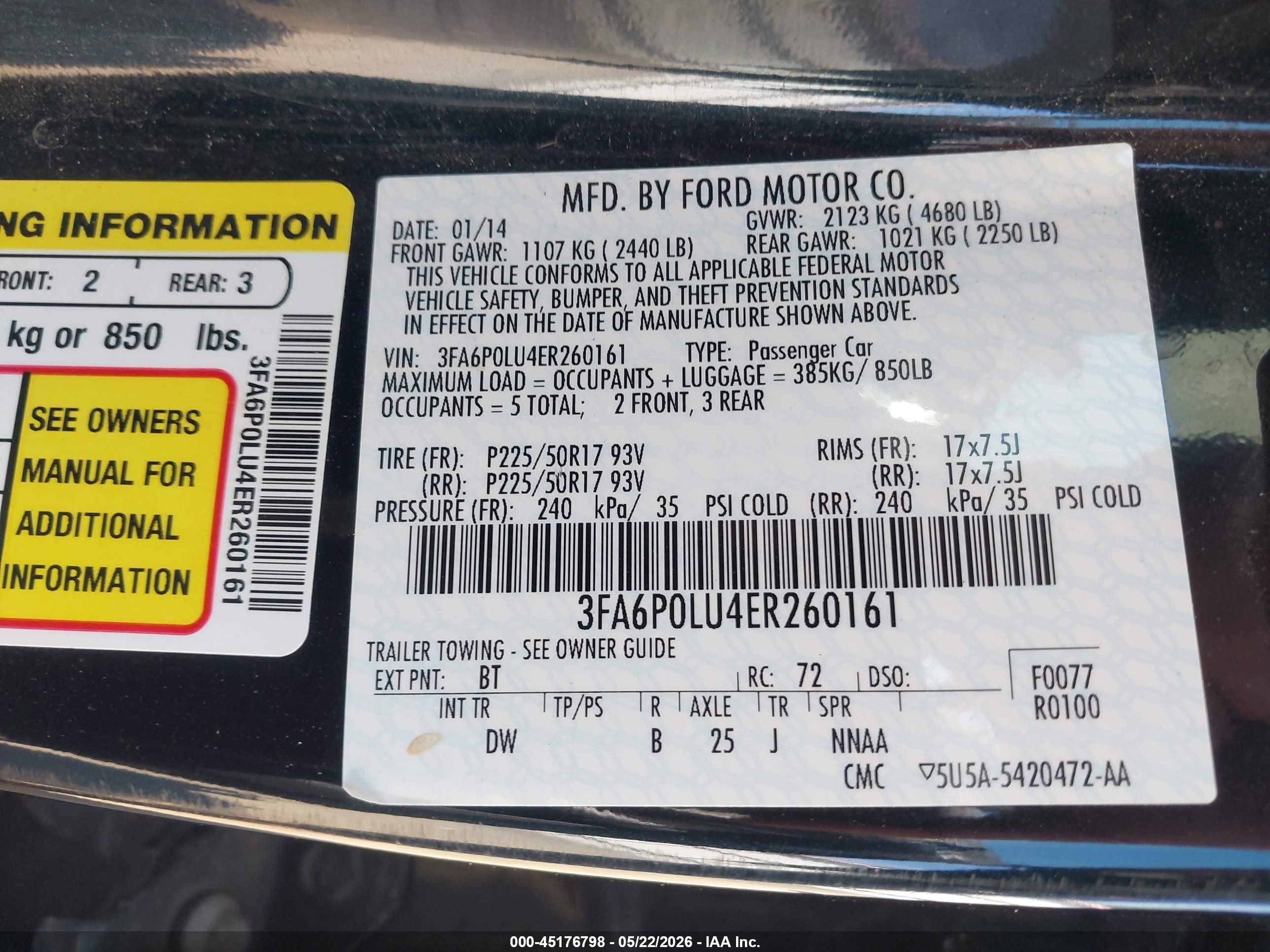 2014 Ford Fusion Hybrid Se Синий vin: 3FA6P0LU4ER260161