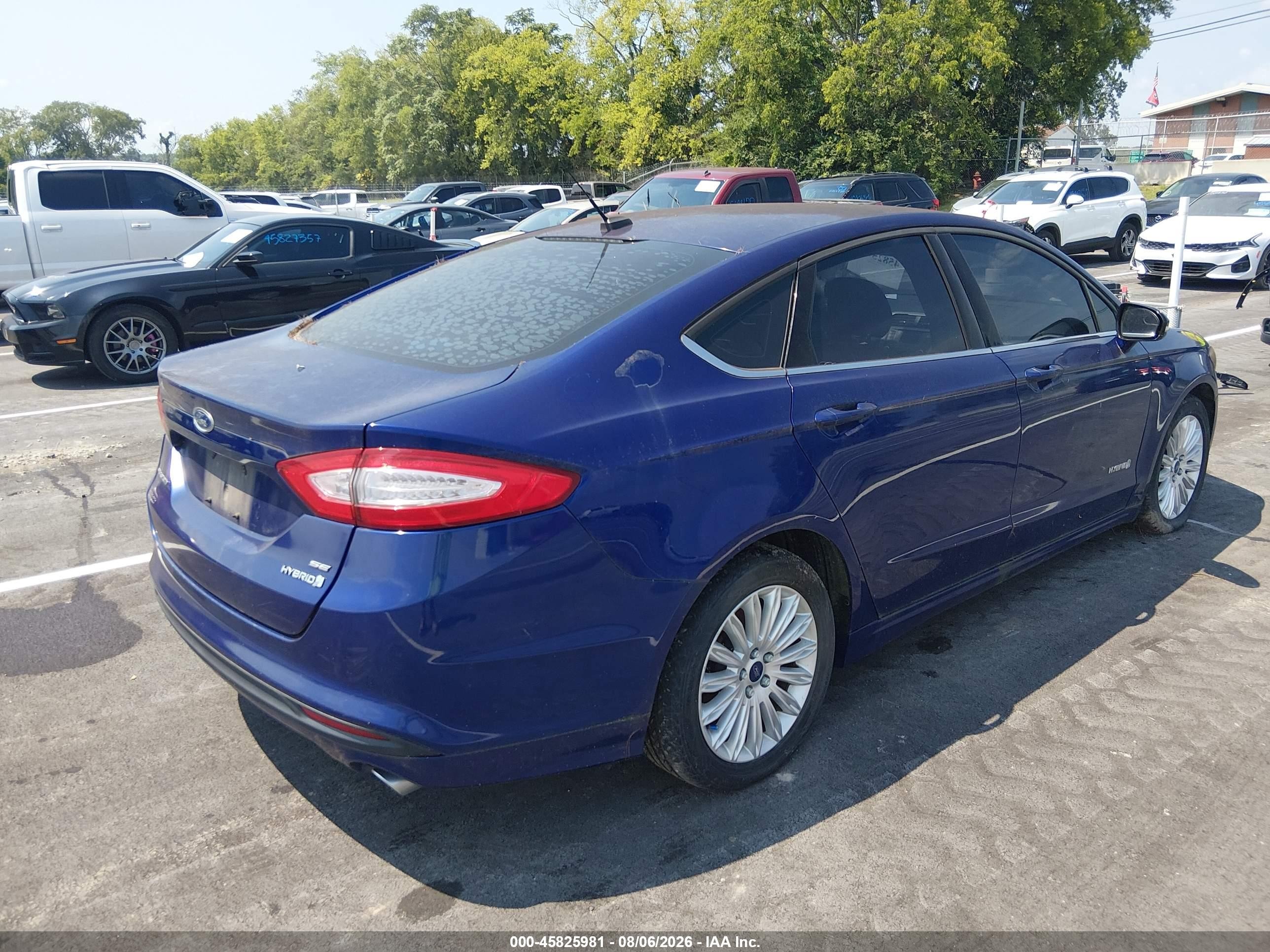 2014 Ford Fusion Hybrid Se Blue vin: 3FA6P0LU4ER300223